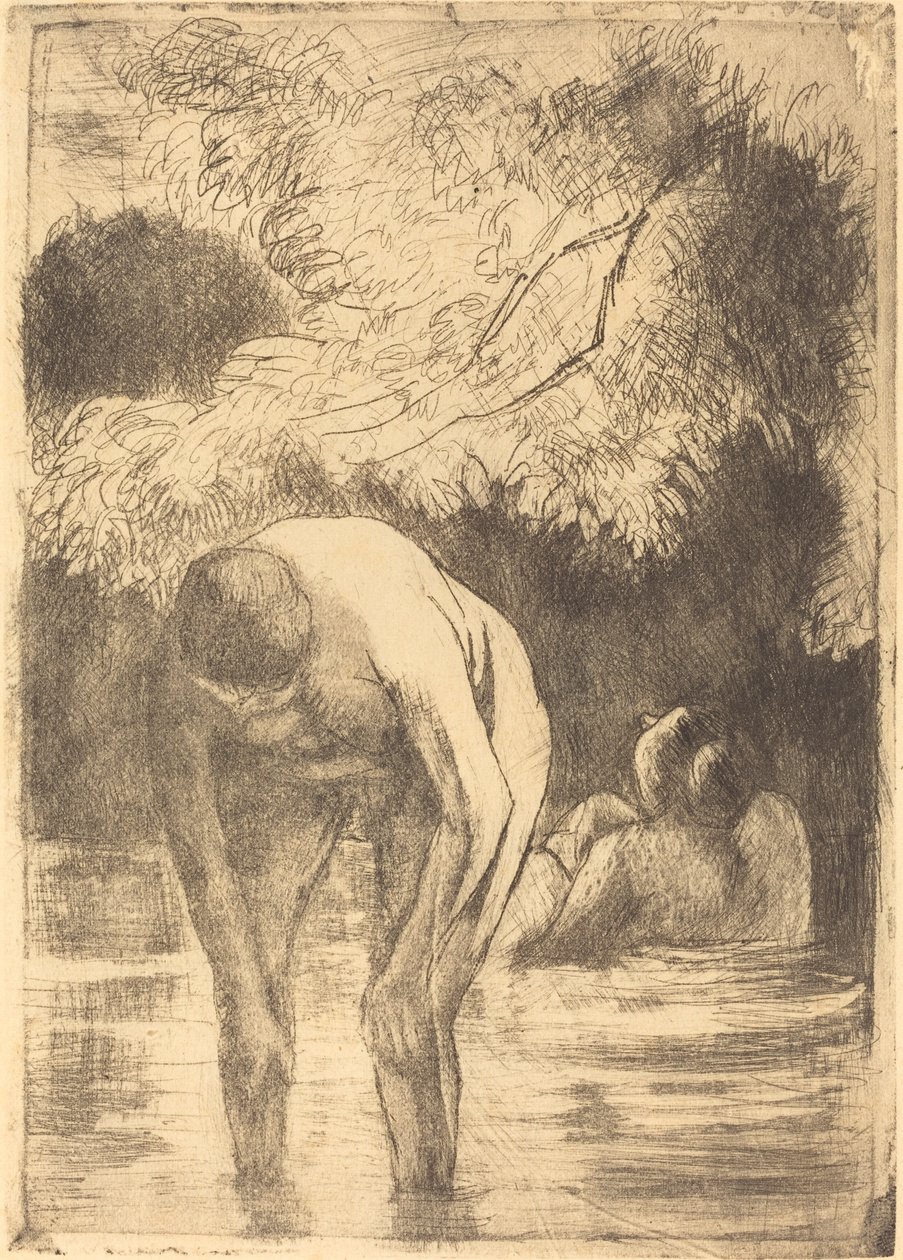 To kvinder bader De to badende, 1895. af Camille Pissarro