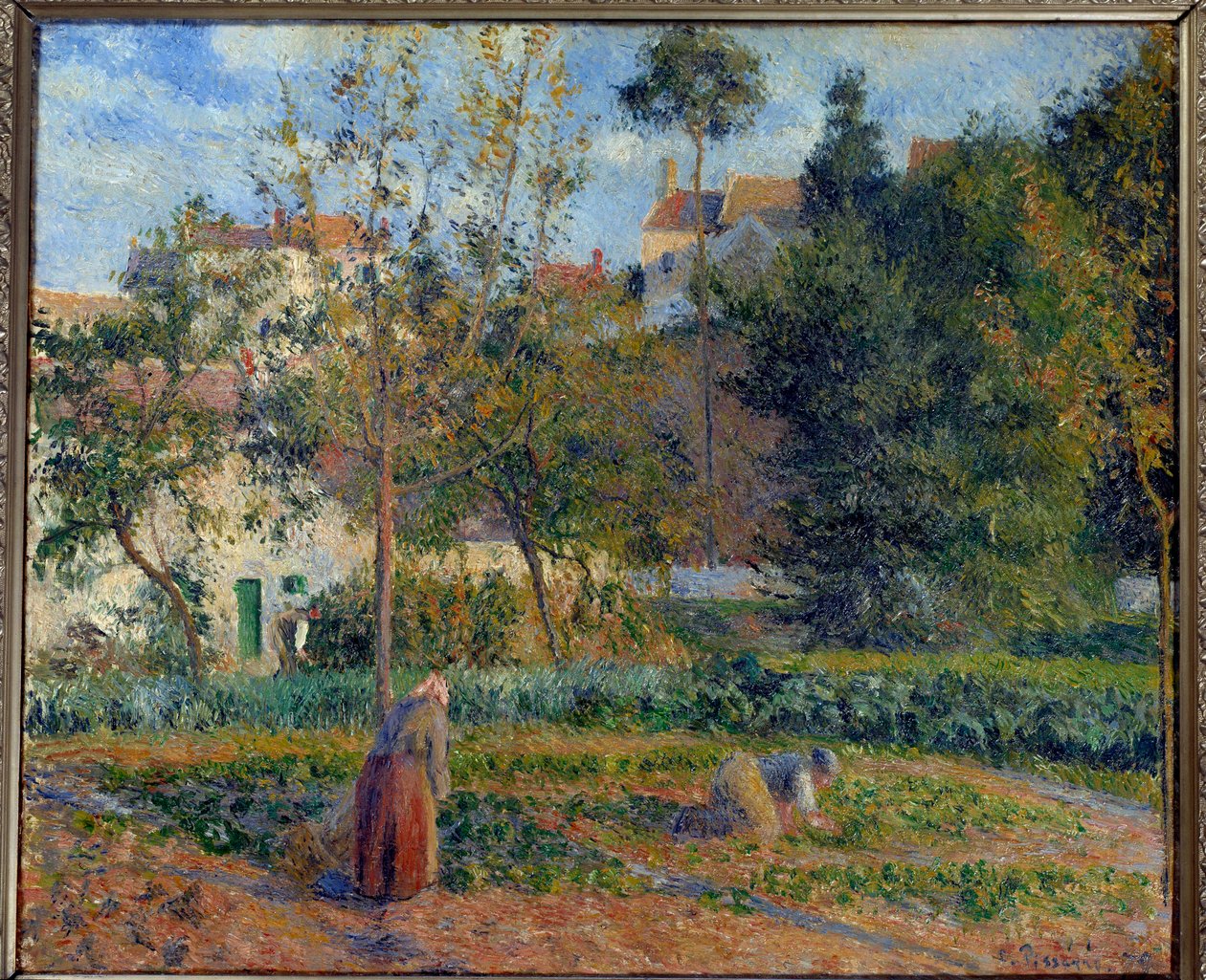 Grøntsagshave ved Eremitagen, Pontoise-maleri af Camille Pissarro (1830-1903) 1879 Søn. 0,55x0,65 m Paris, musee d