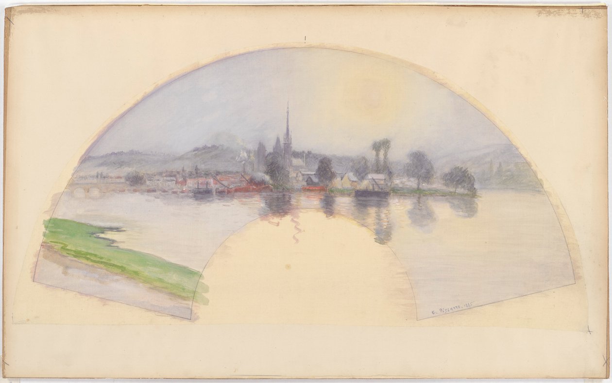 Udsigt over Rouen af Camille Pissarro