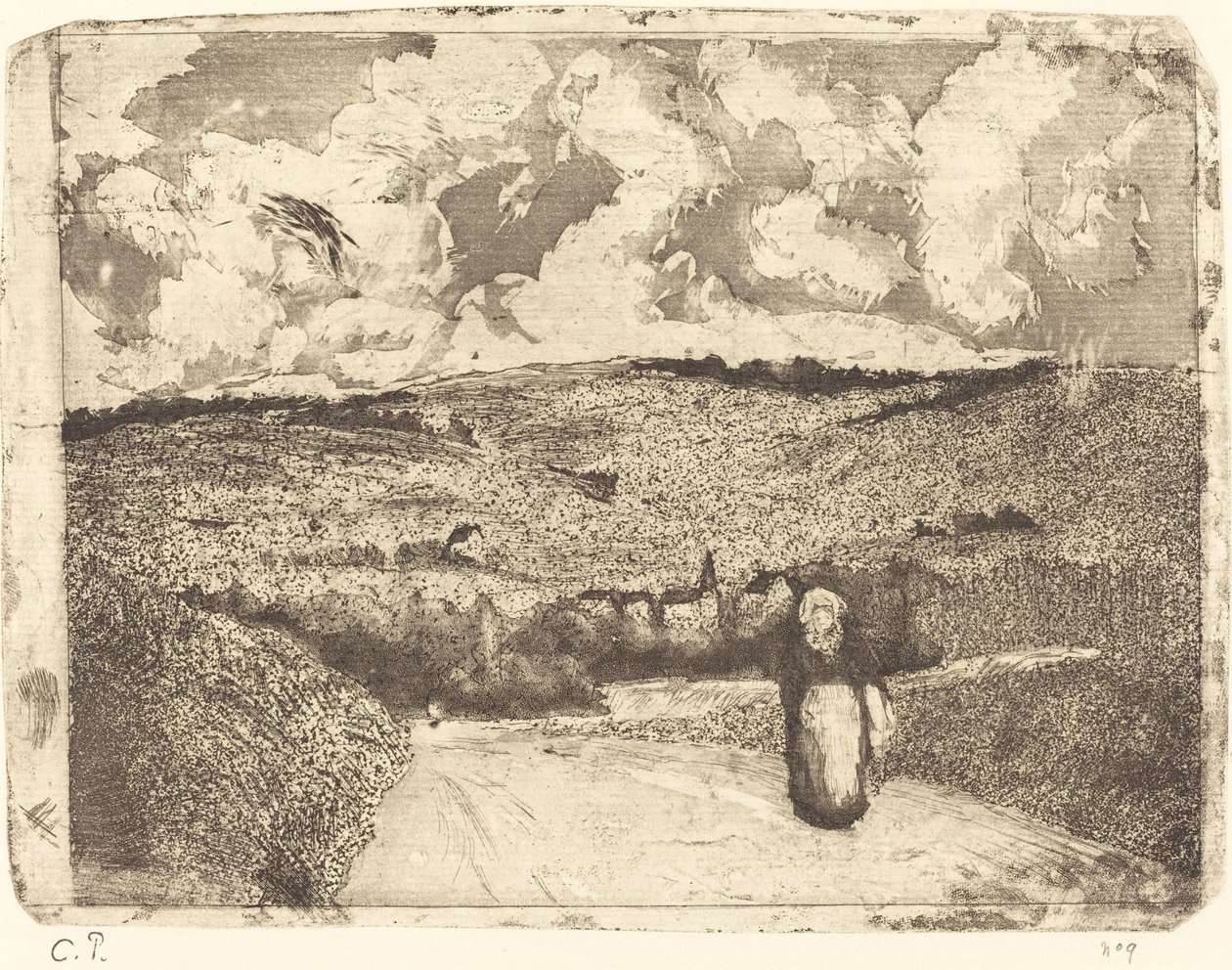 Kvinde på vejen af Camille Pissarro