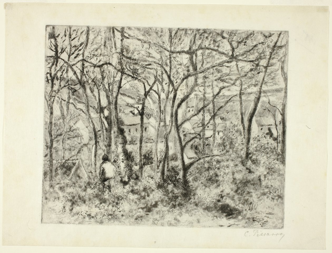 Skovområder ved Eremitagen af Camille Pissarro