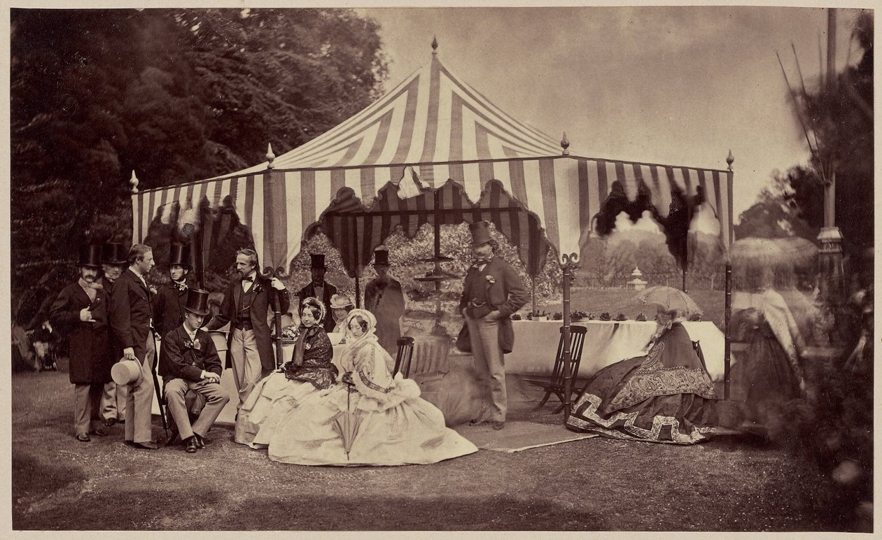 Alban med en gruppe af deres kongelige højheder, hertugen af Aumale, greven af Eu og hertugen af Alencon. af Camille Silvy