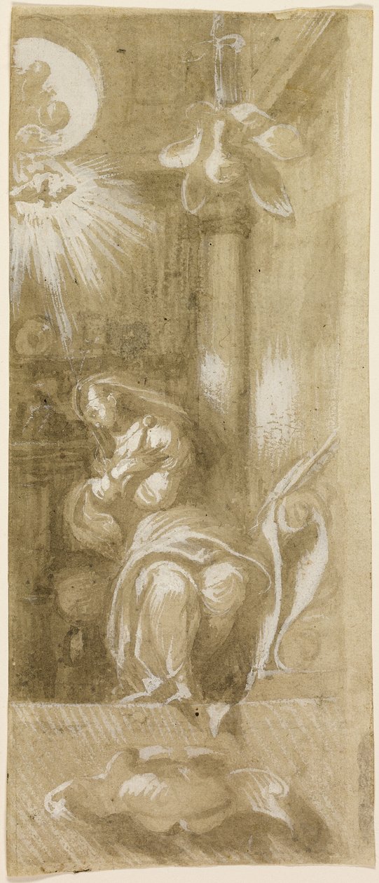 Studie for Jomfruen Annunciate af Camillo Boccaccino
