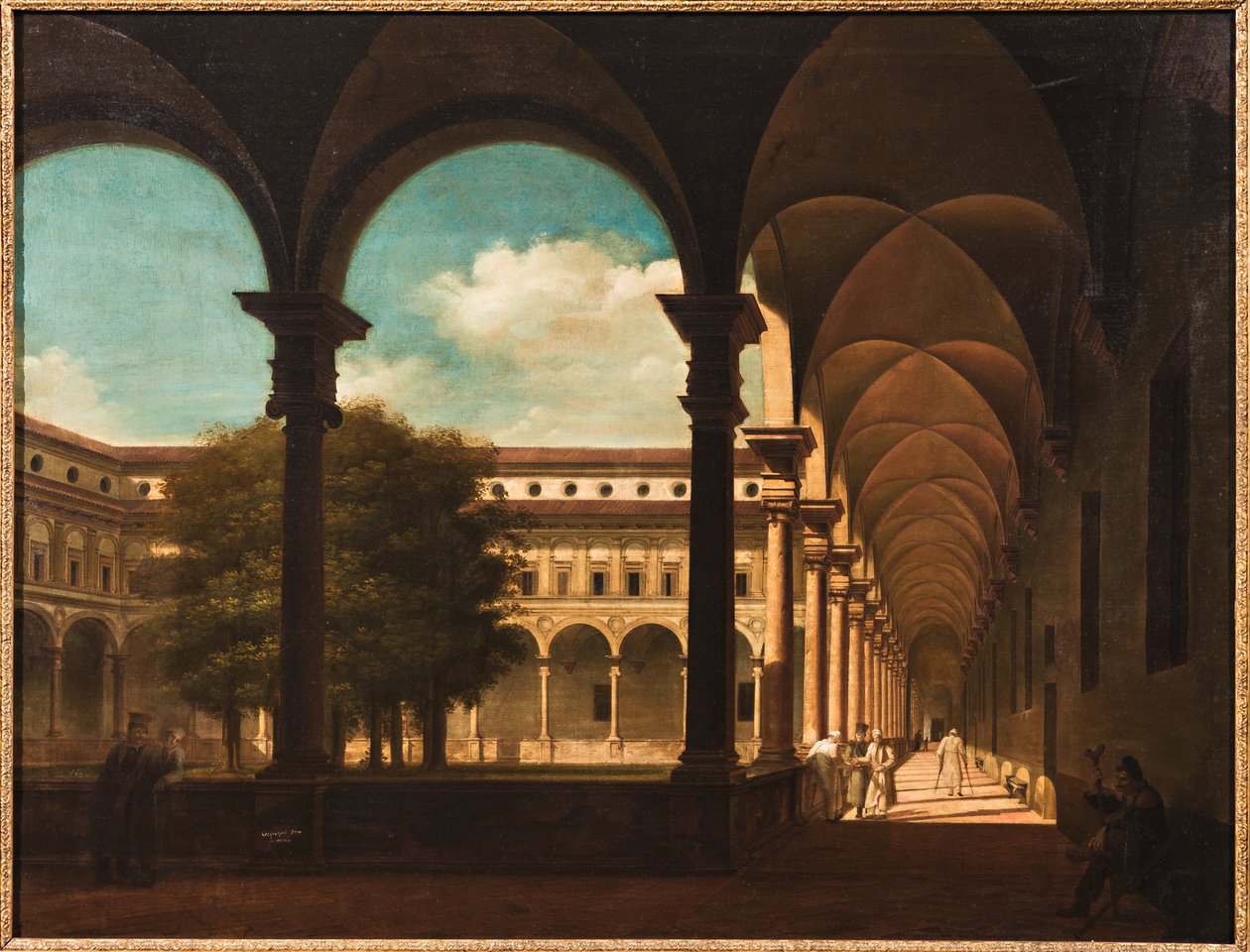 Hospital for de syge i Milano (olie på lærred) af Camillo Crespolani