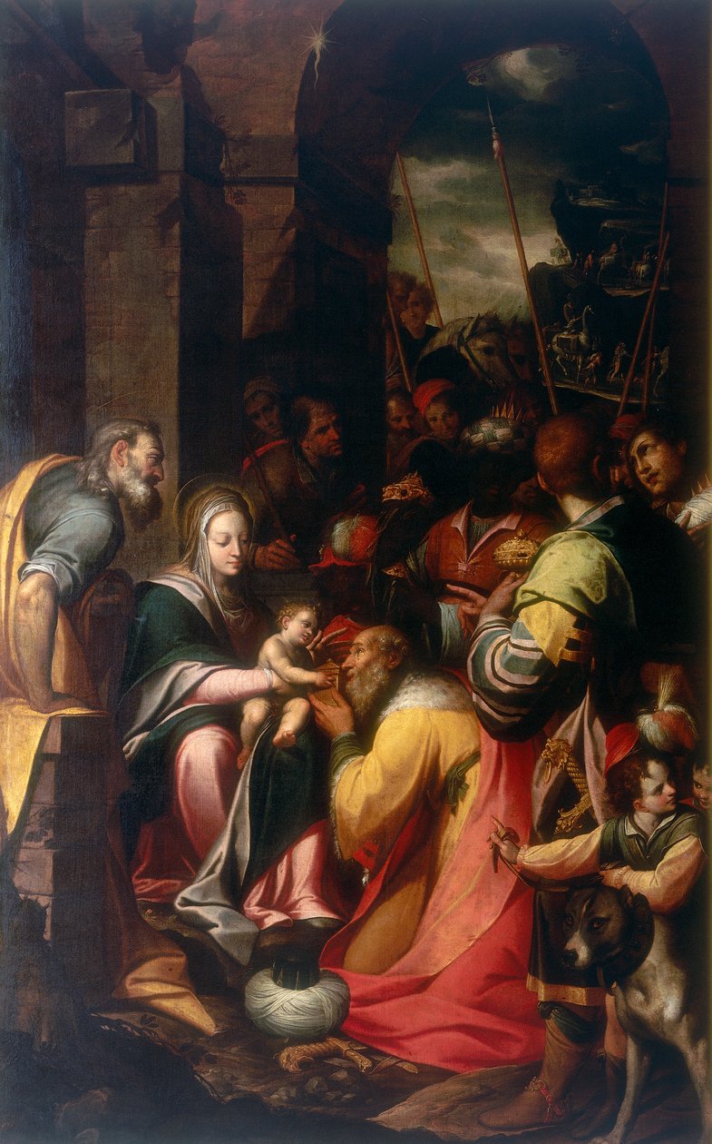 Adoration of the Magi, værk af Camillo Procaccini, konserveret på Galleria Estense i Modena af Camillo Procaccini
