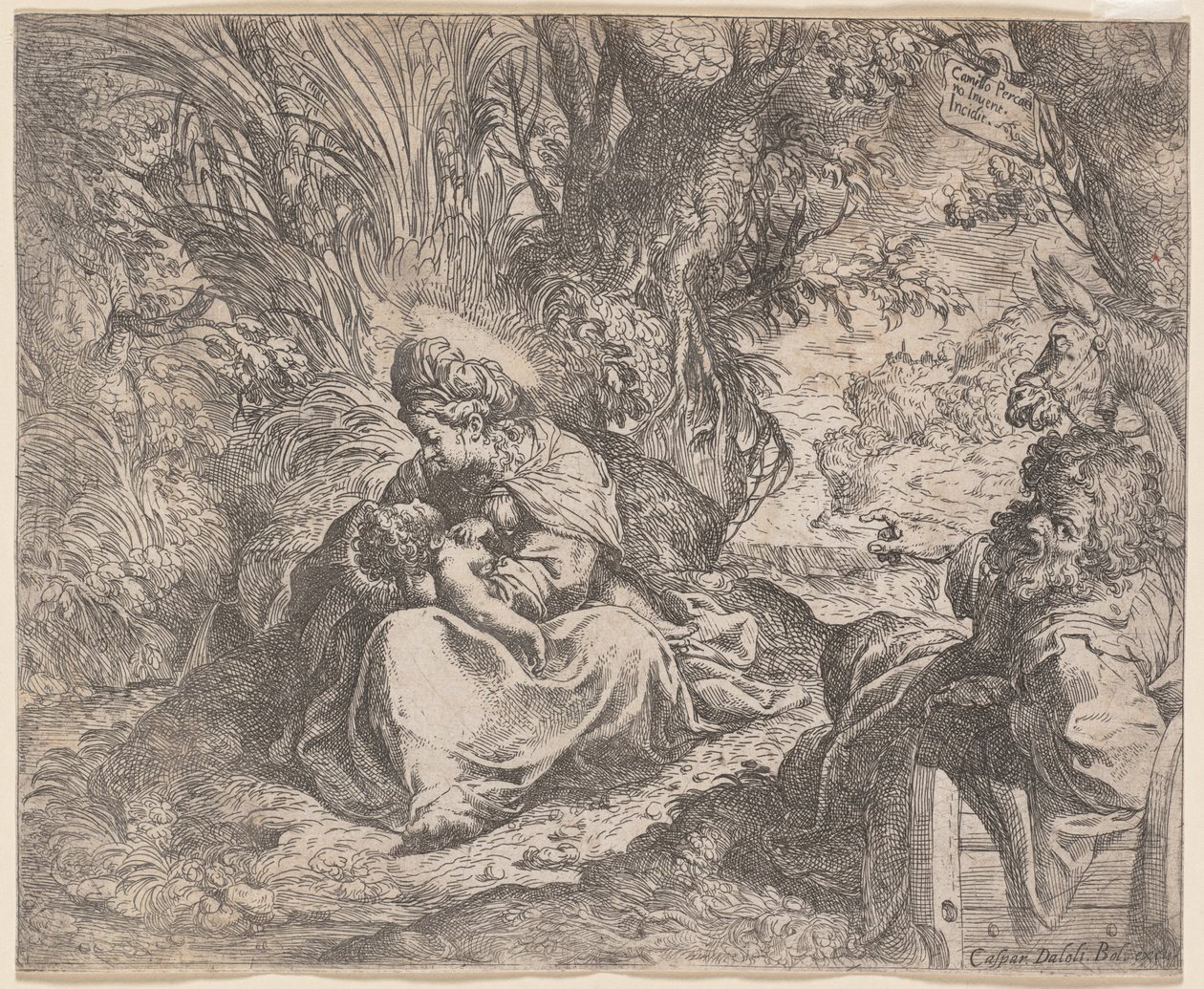 Resten på flugten til Egypten, 1587-1590. af Camillo Procaccini