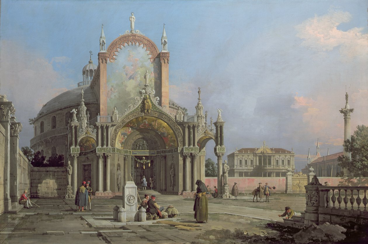 Capriccio af en kirke, ca.1750 af Giovanni Antonio Canal