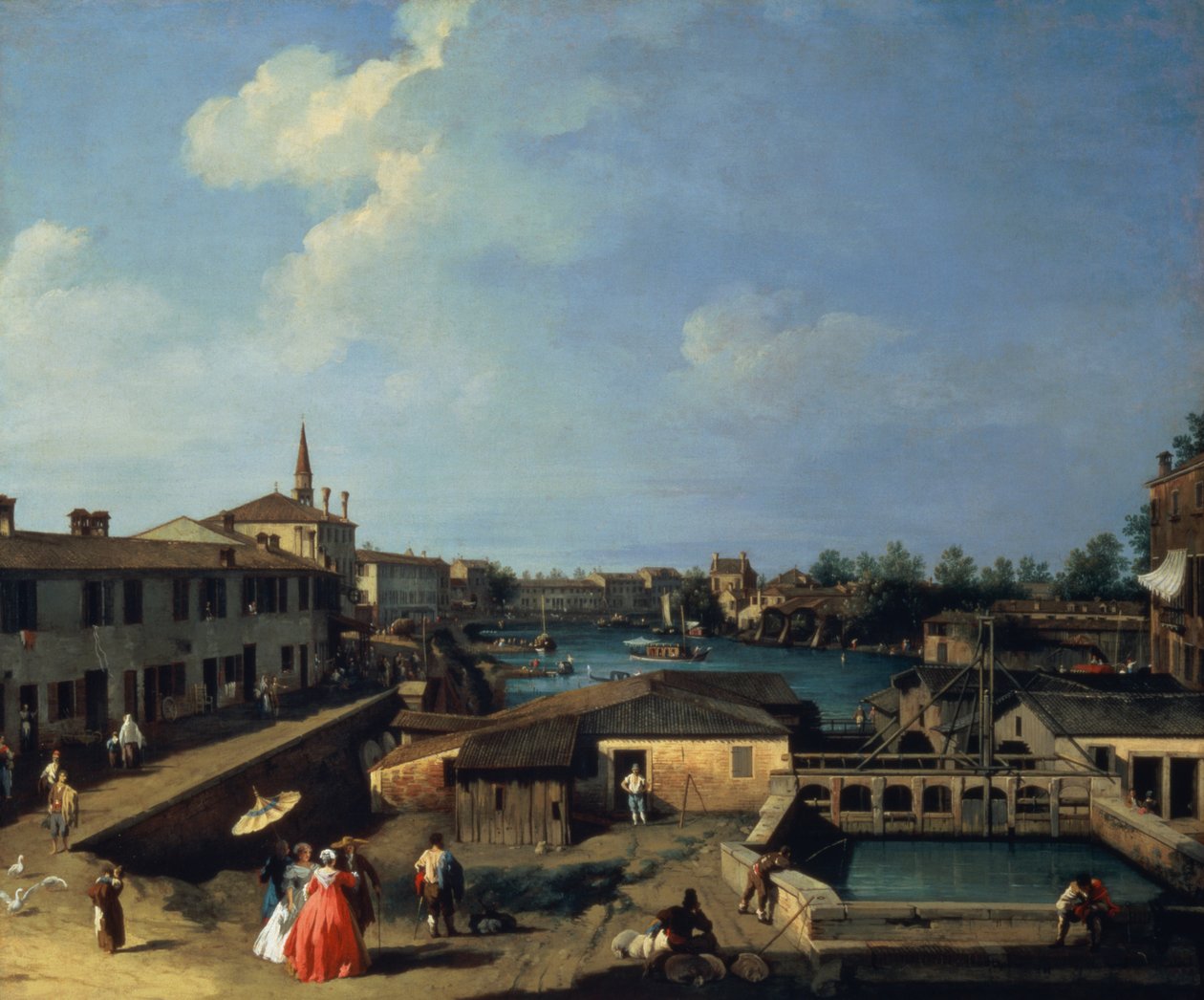 Dolo på Brenta af Giovanni Antonio Canal