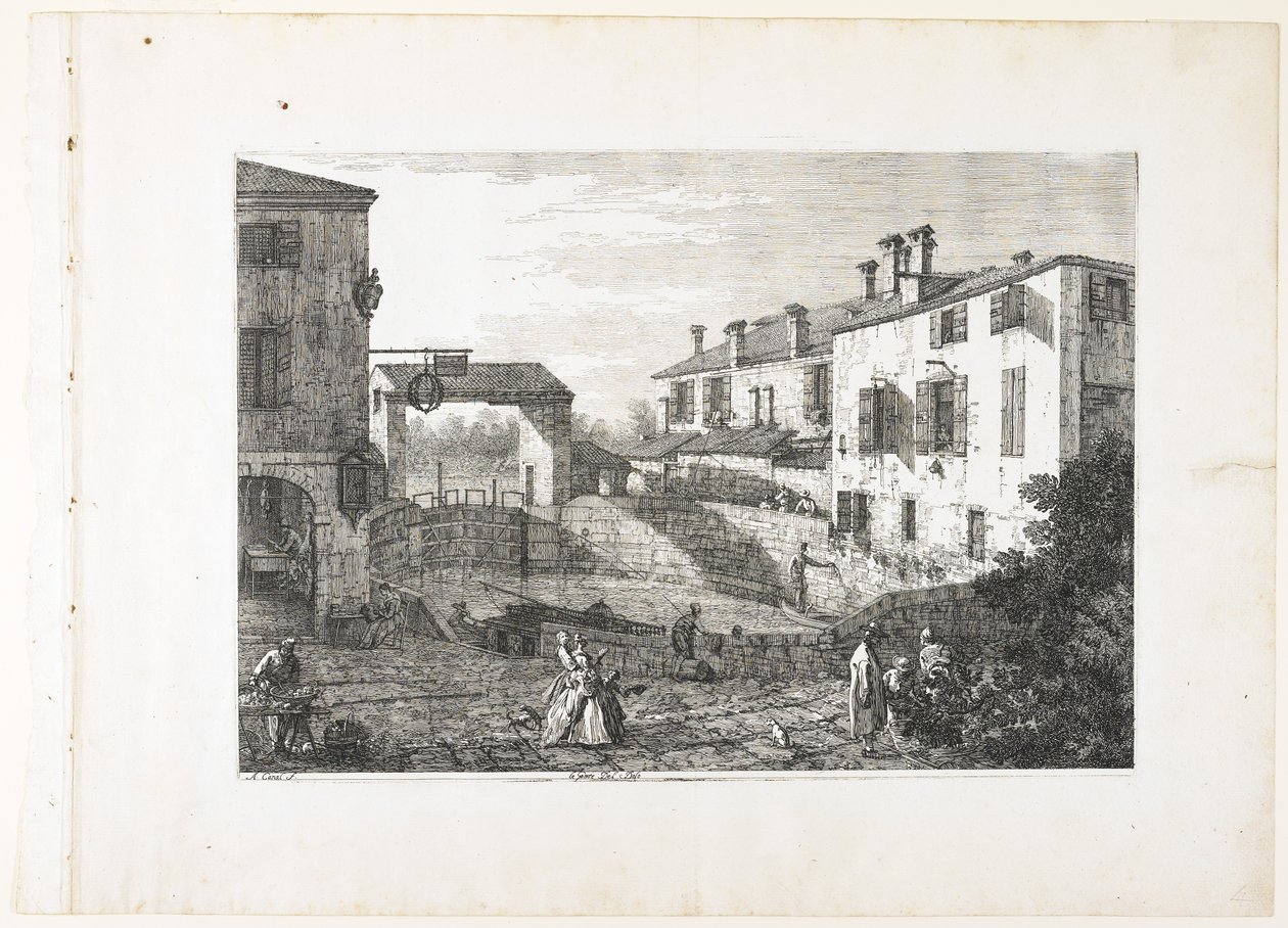 Sluserne ved Dolo af Giovanni Antonio Canal