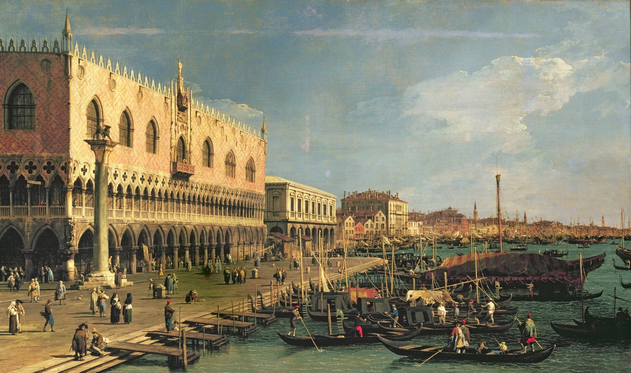 Palazzo Ducale og Riva degli Schiavoni, Venedig af Giovanni Antonio Canal