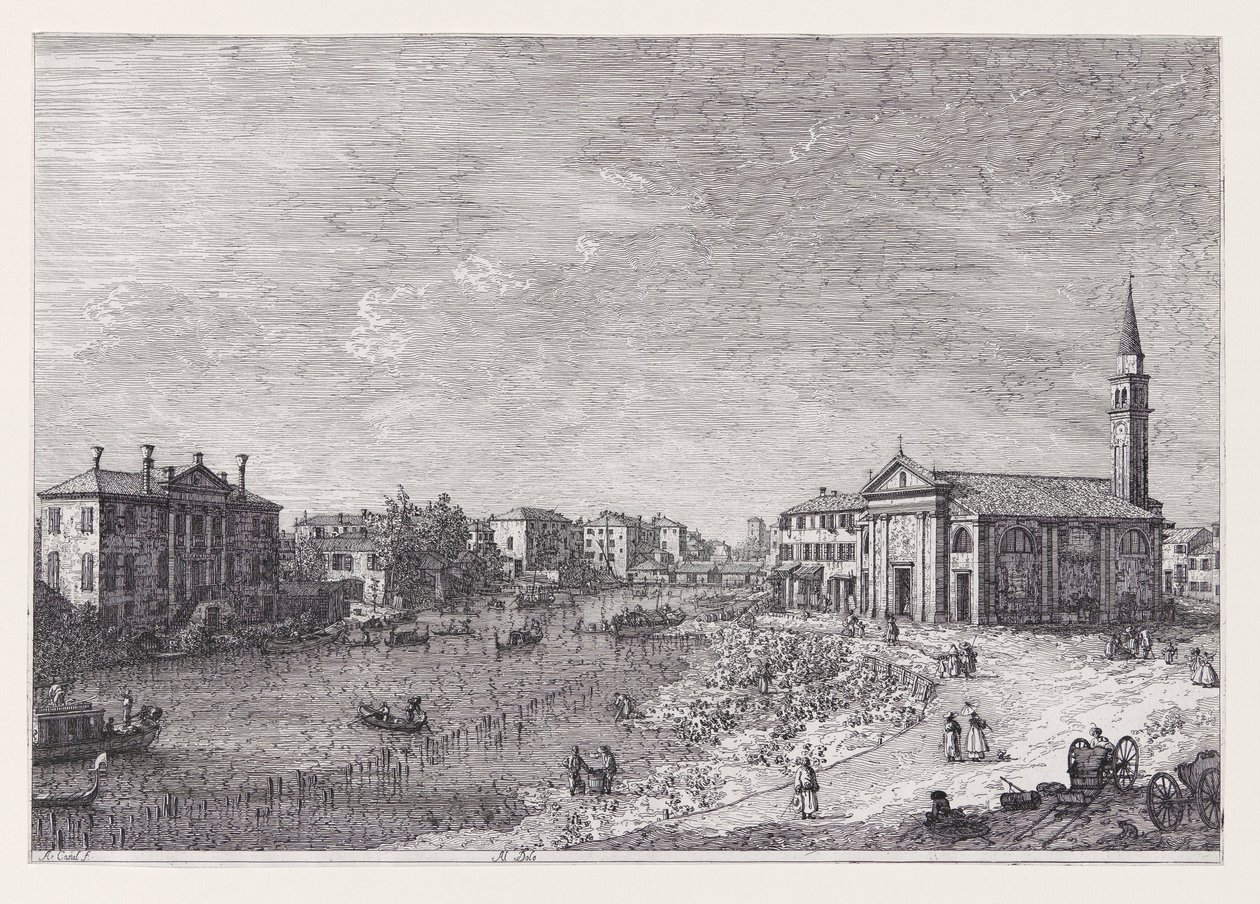 Al Dolo (At Dolo), fra serien Vedute (Views) af Canaletto (Giovanni Antonio Canal)