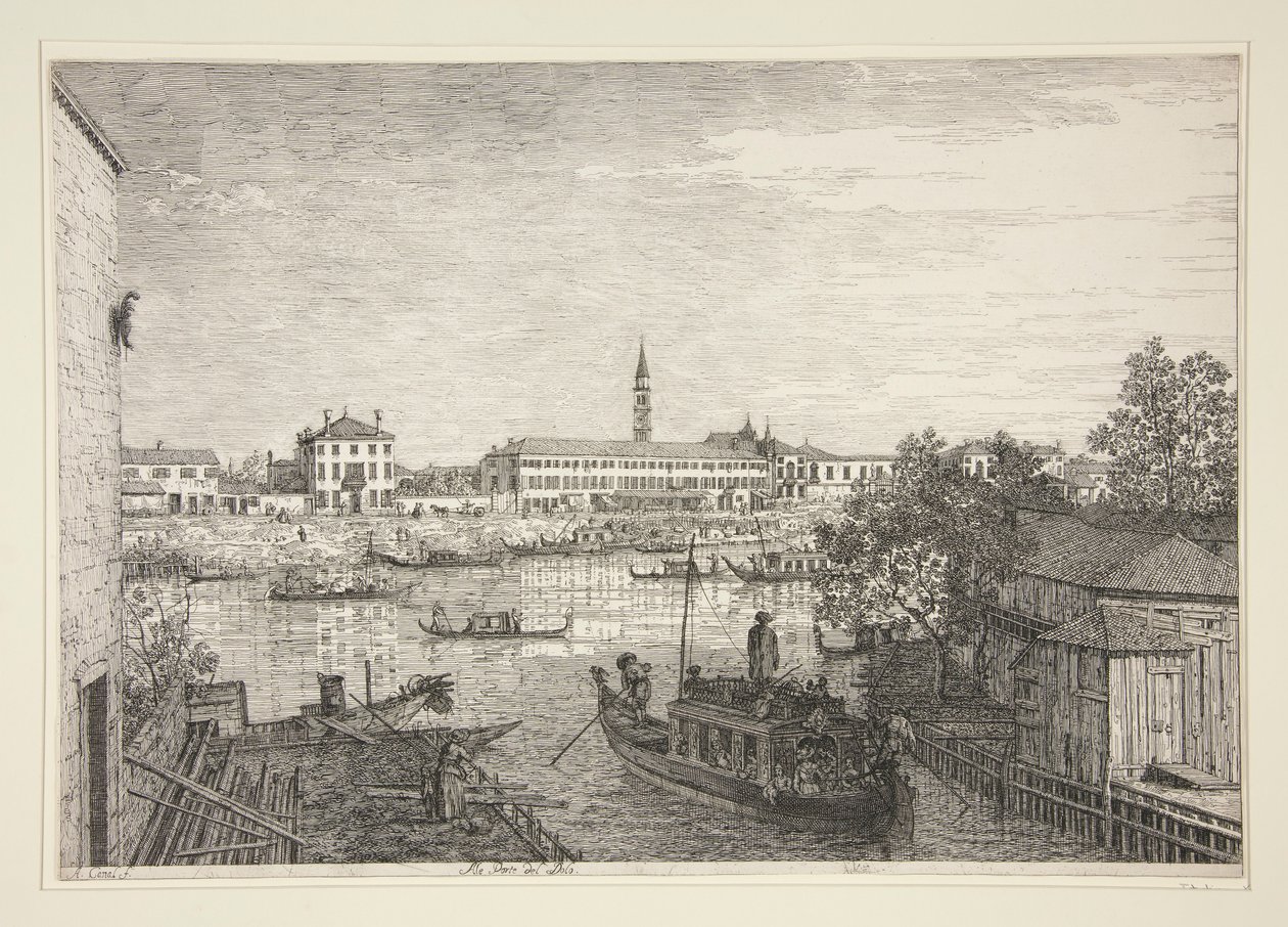 Ale Porte del Dolo (At the Locks of Dolo), fra serien Vedute (Views) af Canaletto (Giovanni Antonio Canal)