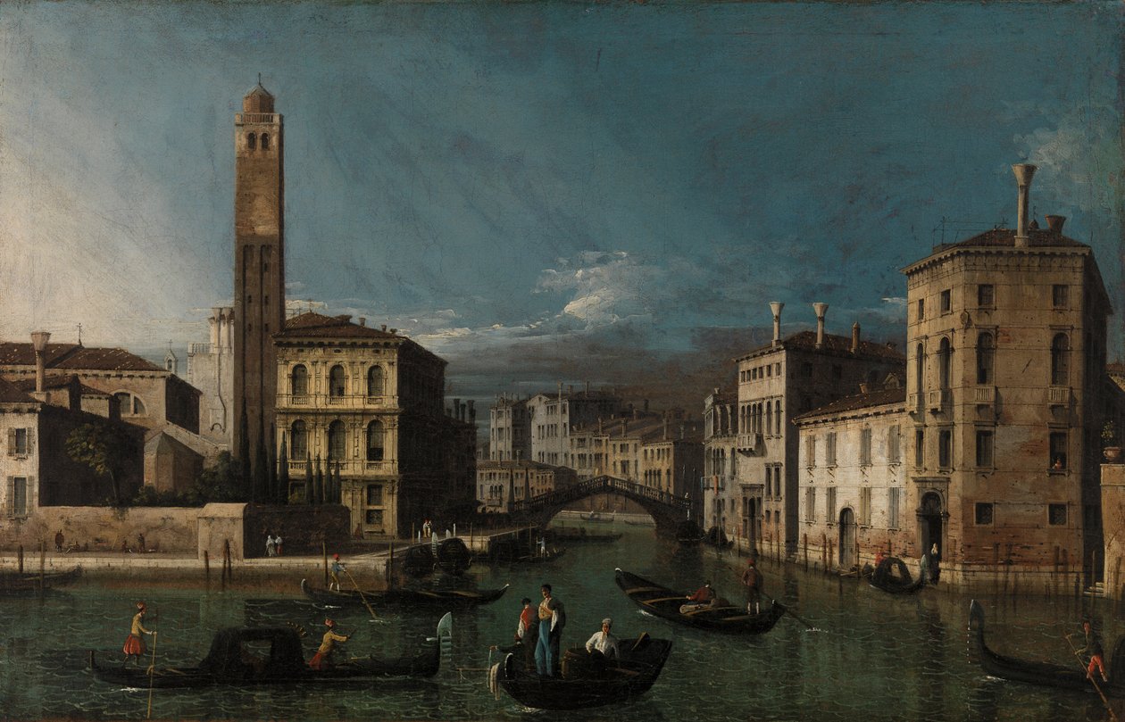 Grand Canal: San Geremia og indgangen til Cannaregio af Canaletto (Giovanni Antonio Canal)