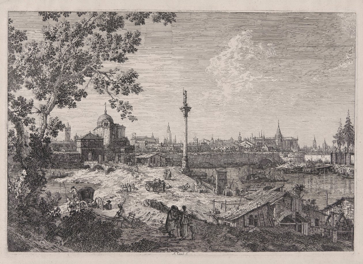 Imaginary View of Padua, fra serien Vedute (Views) af Canaletto (Giovanni Antonio Canal)