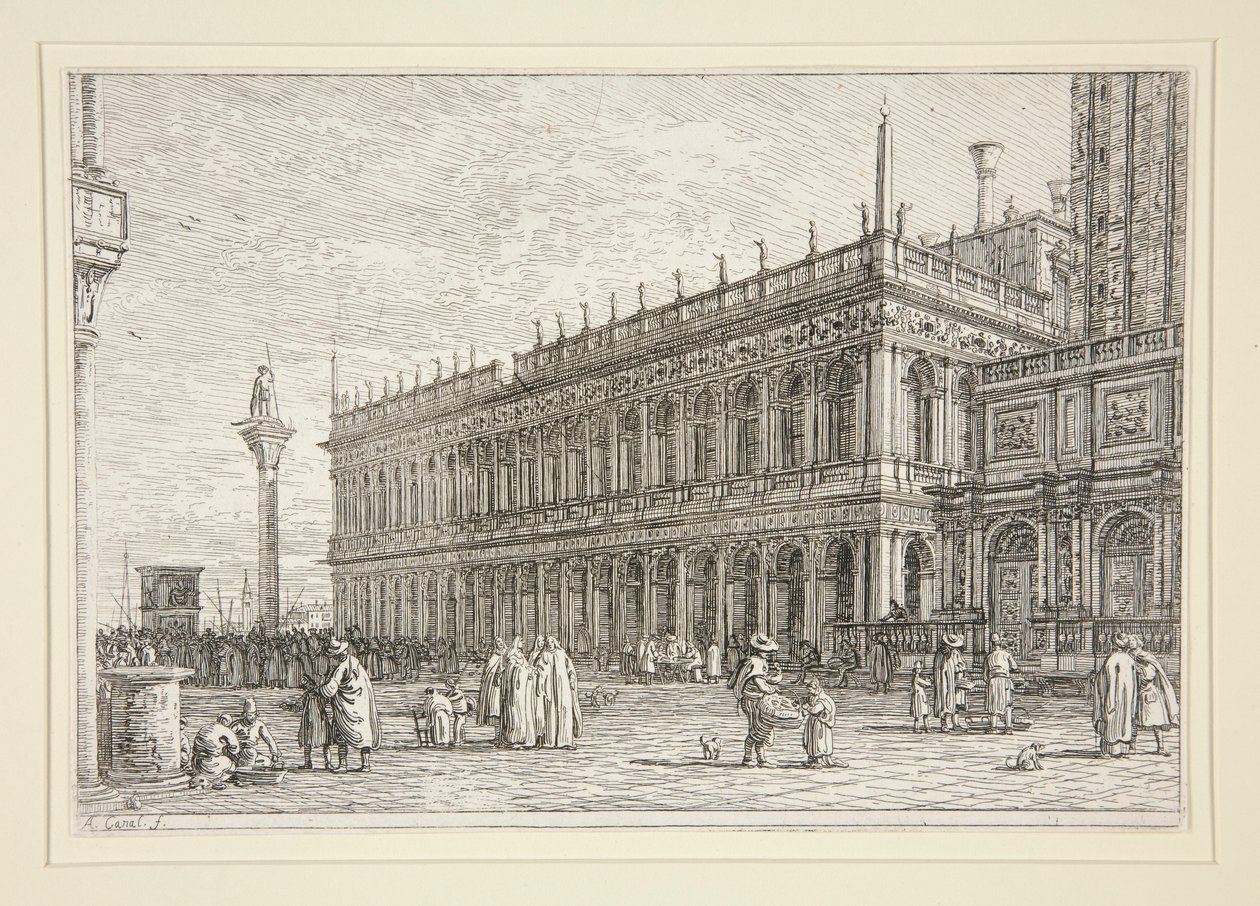 Boghandlen. V., fra serien Vedute (Views) af Canaletto (Giovanni Antonio Canal)