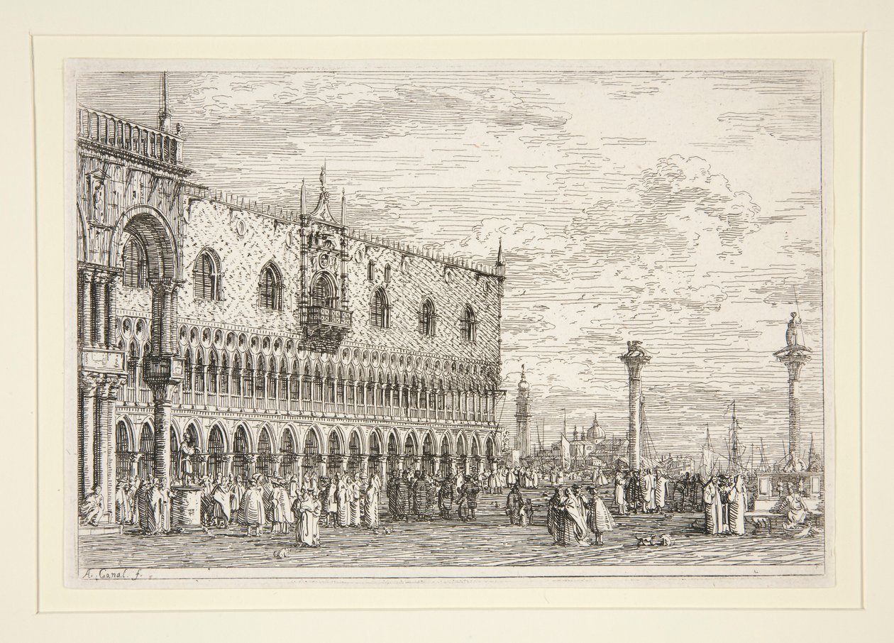 La Piera del Bando, V., fra serien Vedute (Views) af Canaletto (Giovanni Antonio Canal)