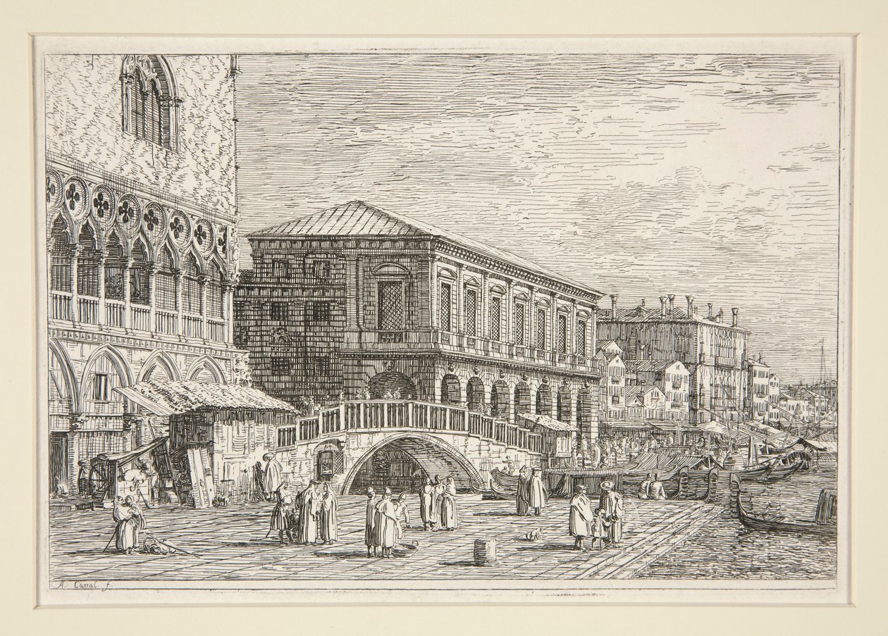 Le Preston, V., (Fængslet, Venedig]), fra serien Vedute (Views) af Canaletto (Giovanni Antonio Canal)