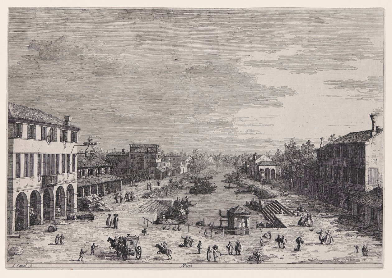 Mestre, fra serien Vedute (Views) af Canaletto (Giovanni Antonio Canal)