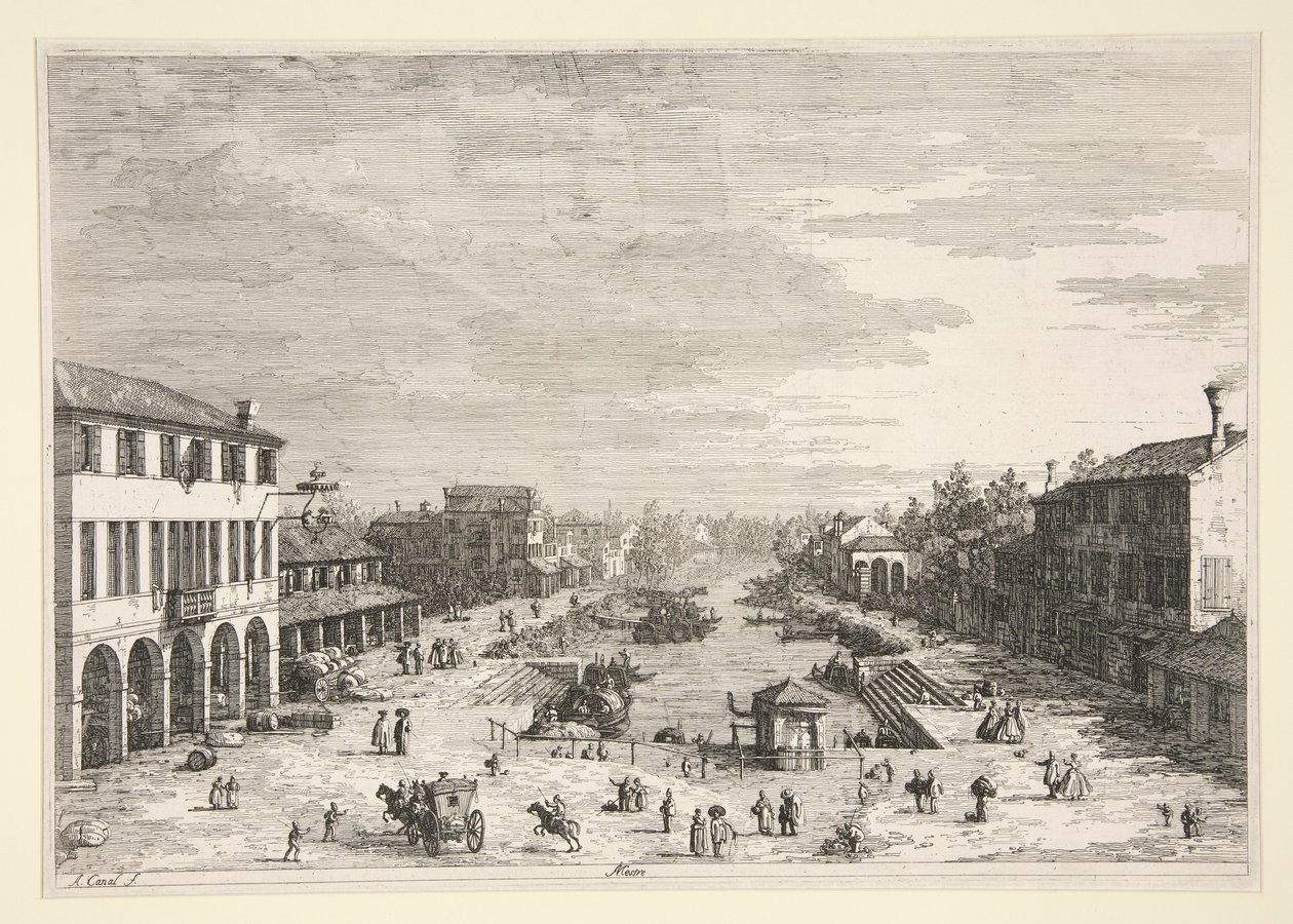 Mestre, fra serien Vedute (Views) af Canaletto (Giovanni Antonio Canal)
