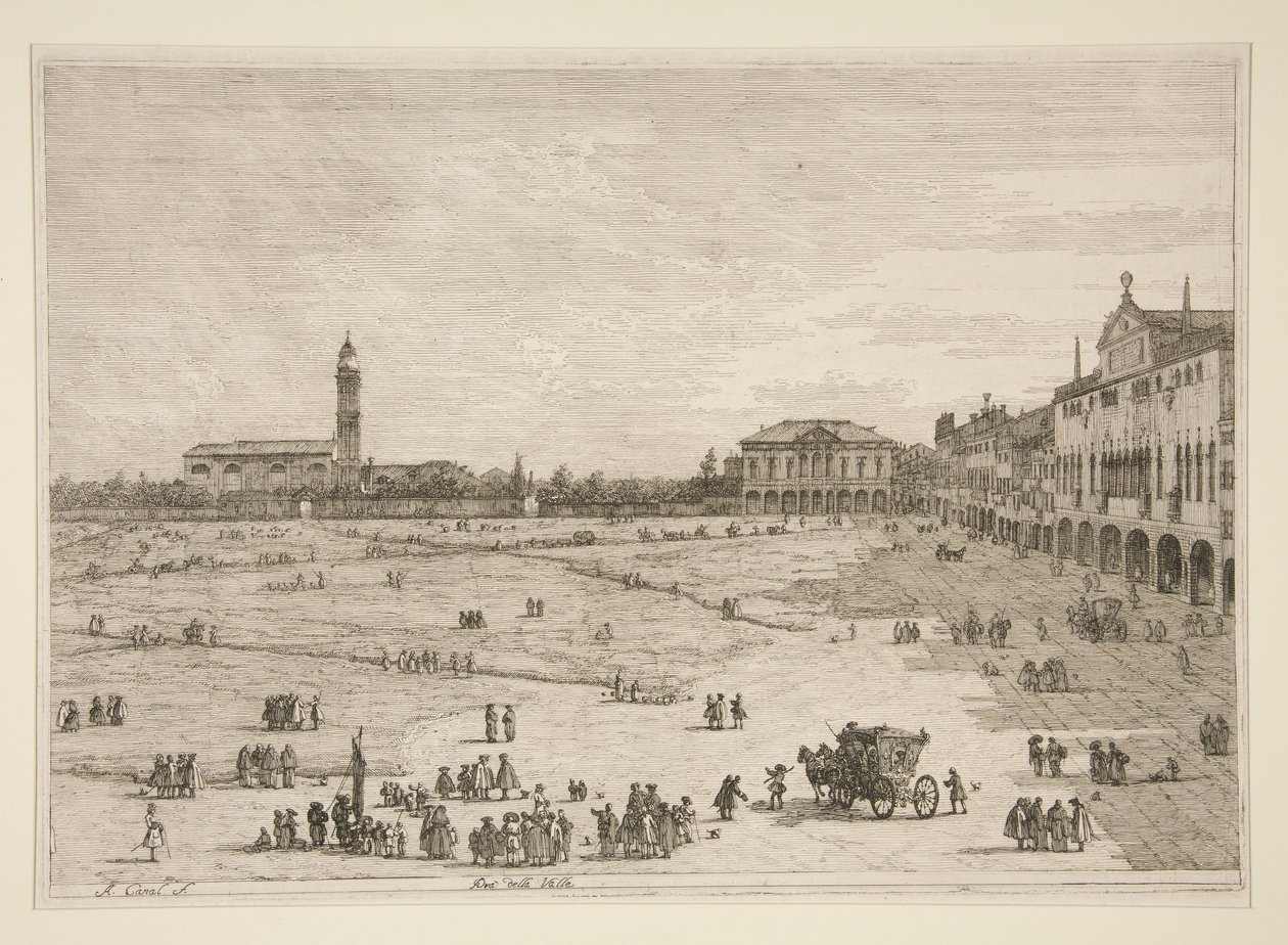 Pr? della Valle, fra serien Vedute (Views) af Canaletto (Giovanni Antonio Canal)