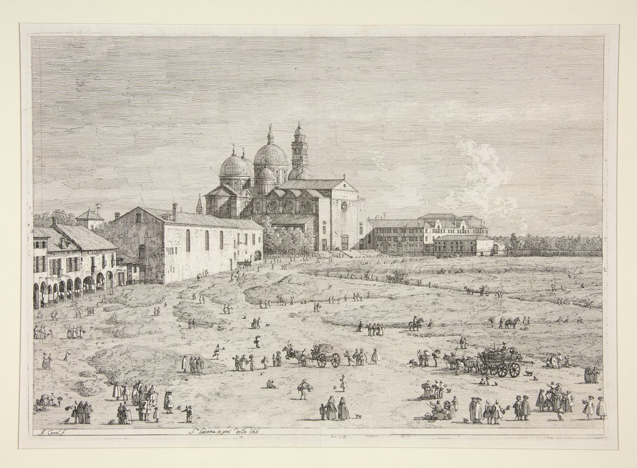 S. Giustina i Pr? della Valle, fra serien Vedute (Views) af Canaletto (Giovanni Antonio Canal)