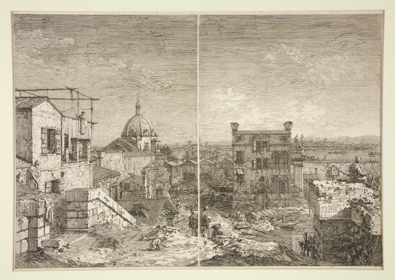 The House with the Inscription [og] The House with the Perstyle, fra serien Vedute (Views) af Canaletto (Giovanni Antonio Canal)