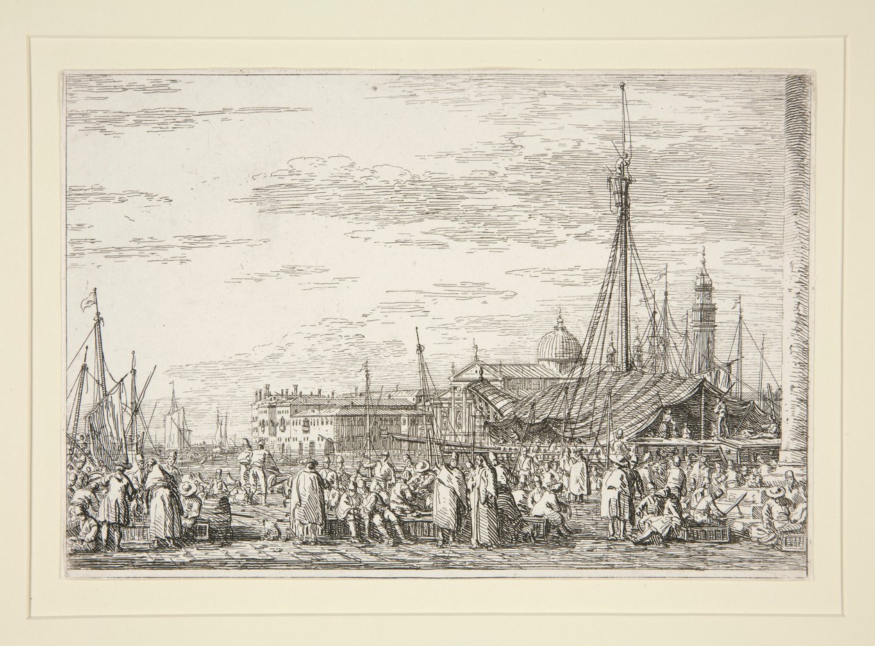 The Market on the Molo, fra serien Vedute (Views) af Canaletto (Giovanni Antonio Canal)
