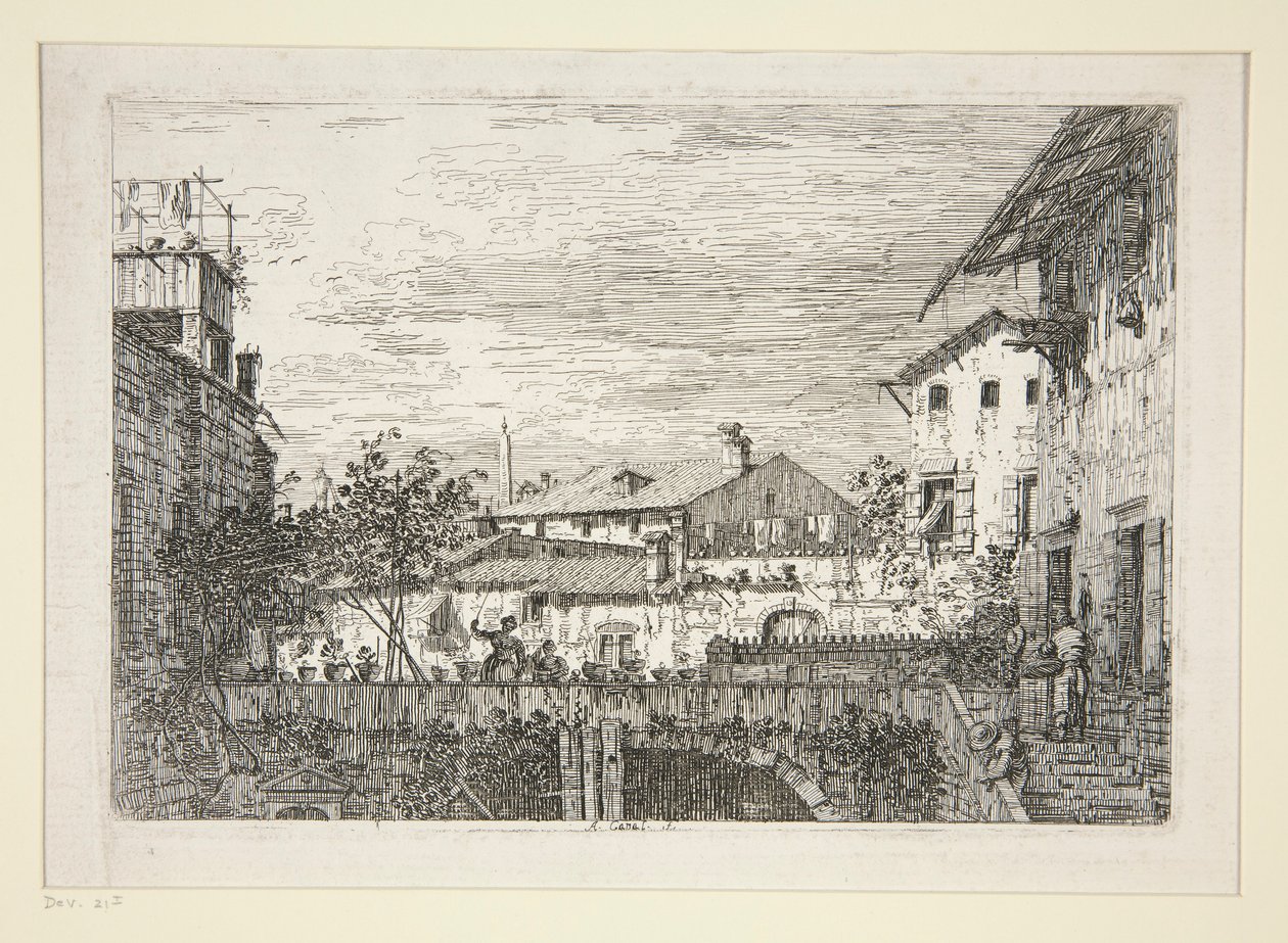 The Terrace, fra serien Vedute (Views) af Canaletto (Giovanni Antonio Canal)