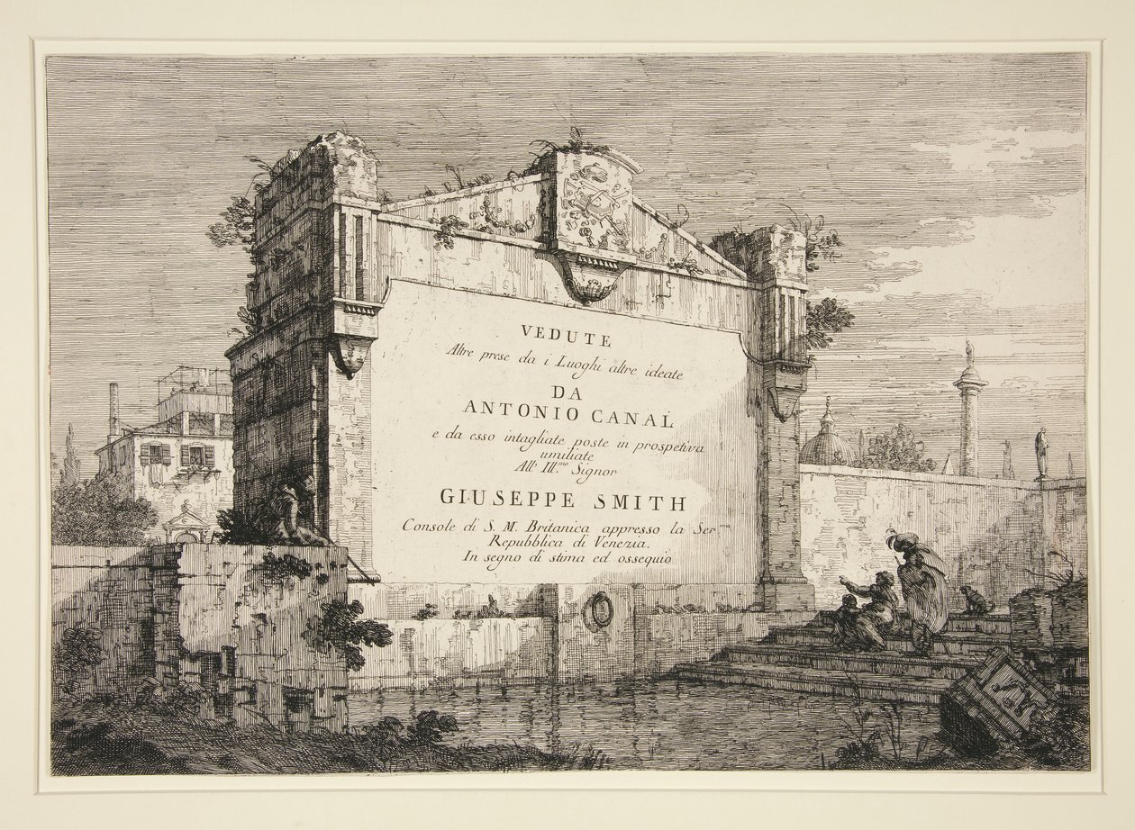 Titelplade, fra serien Vedute (Views) af Canaletto (Giovanni Antonio Canal)