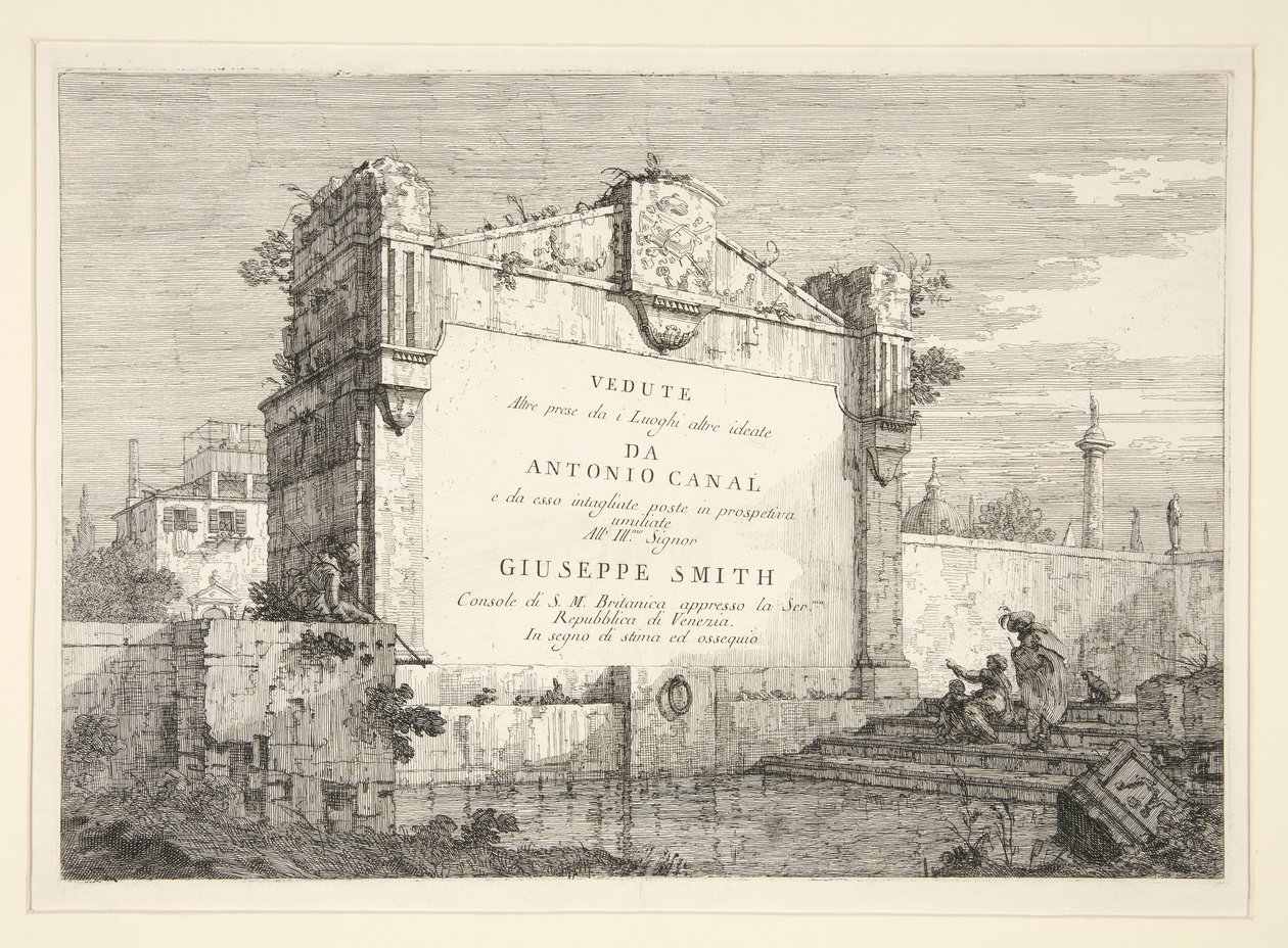 Titelplade, fra serien Vedute (Views) af Canaletto (Giovanni Antonio Canal)