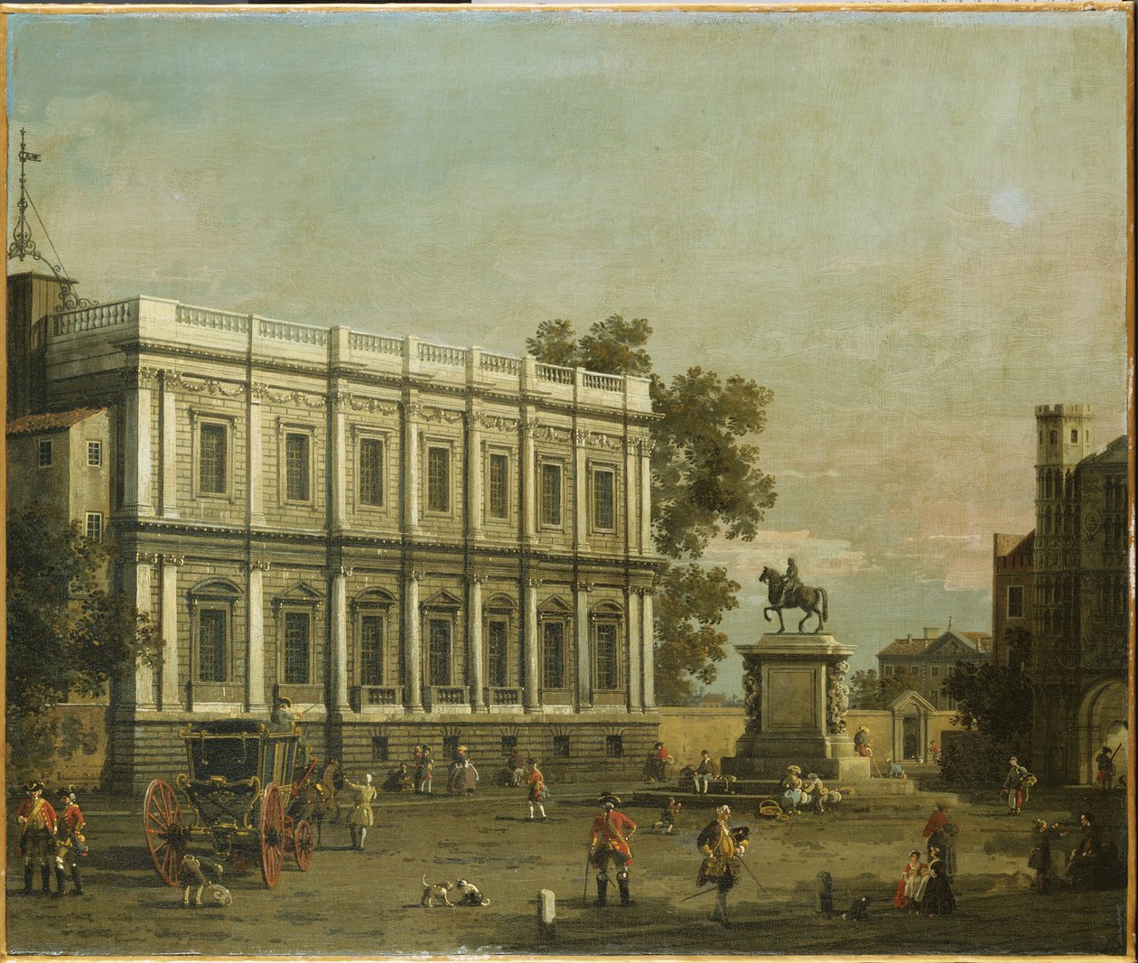 En Capriccio af bygninger i Whitehall, ca. 1754 af Giovanni Antonio Canal