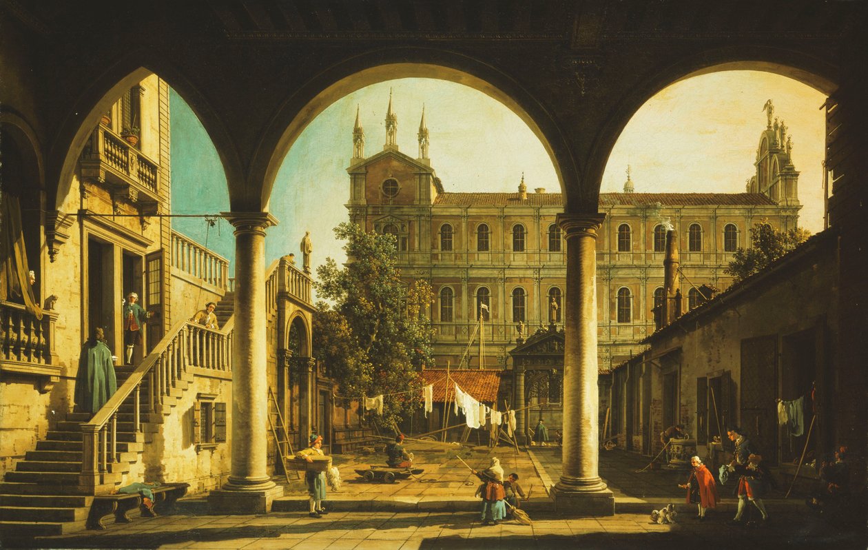 En Capriccio af Scuola di San Marco, Venedig, fra Palazzo Grifalconi-Loredan, af Giovanni Antonio Canal