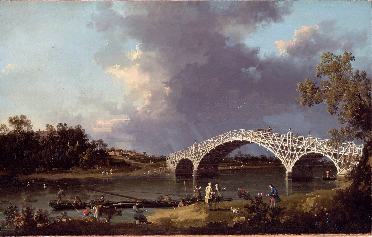 En udsigt over Walton Bridge af Canaletto