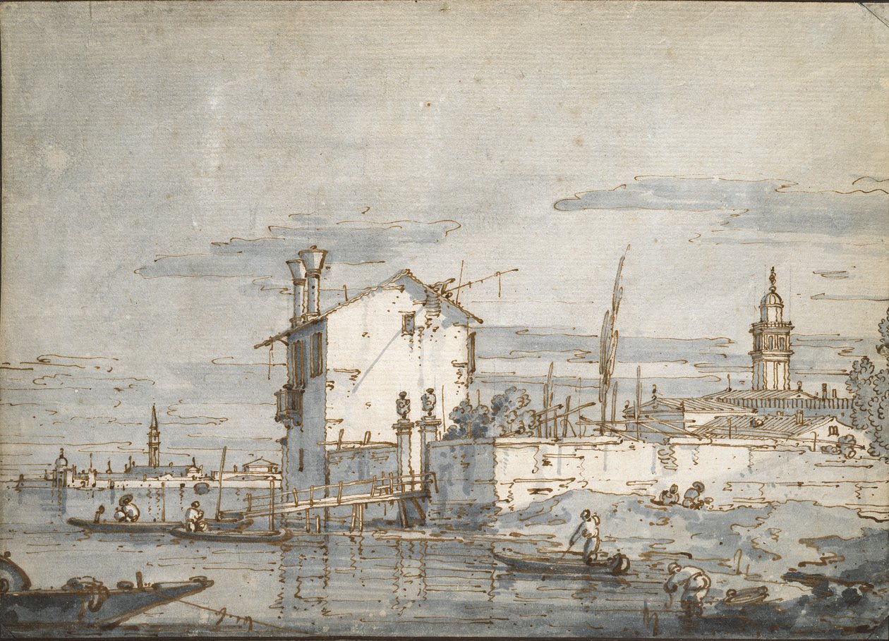 En ø i lagunen, begyndelsen af det 18. århundrede af Canaletto