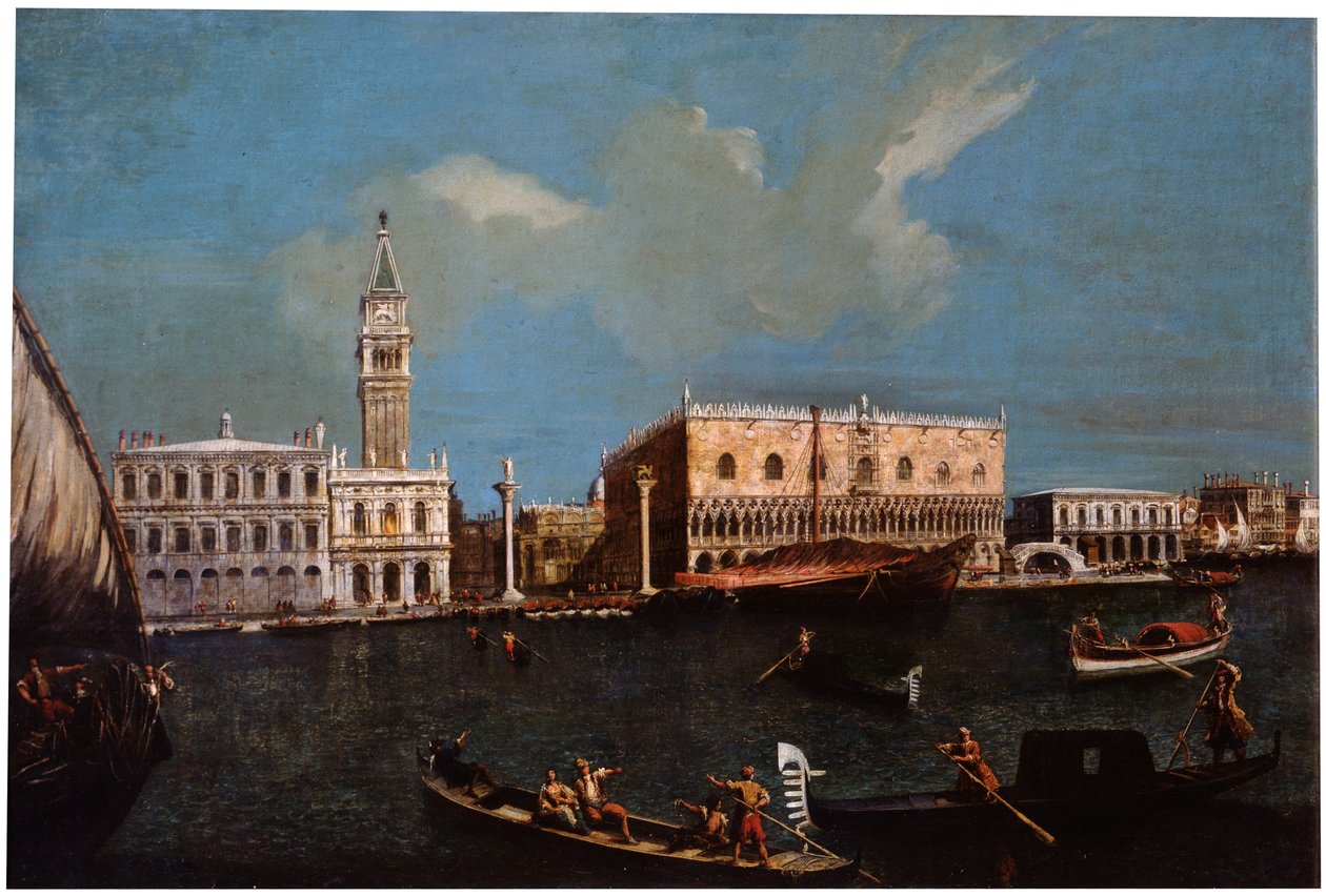 Canal Grande, Piazzetta og Dogepaladset i Venedig