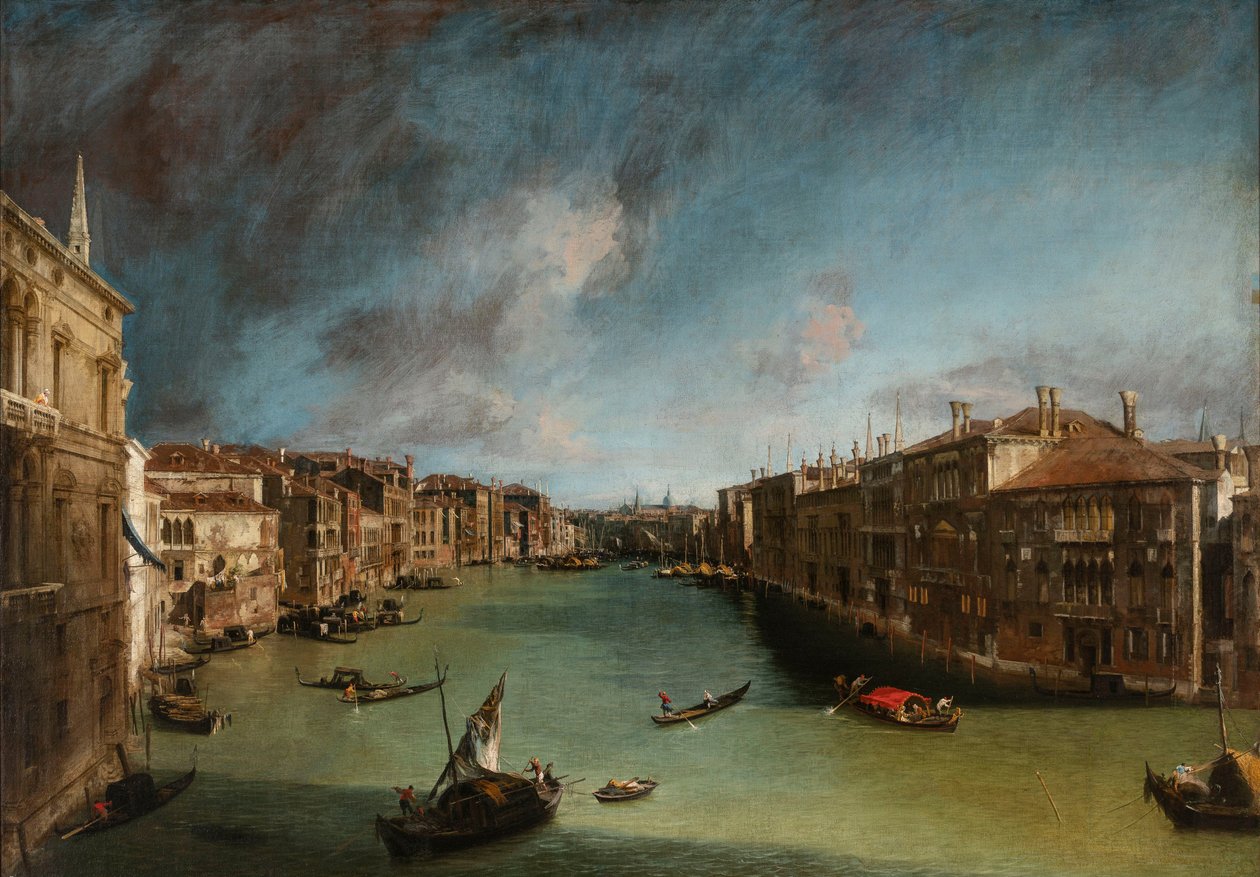 Canal Grande fra Palazzo Balbi mod Rialto af Canaletto