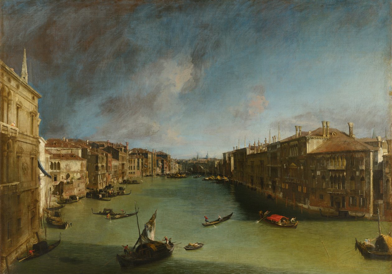 Canal Grande fra Palazzo Balbi mod Rialto af Canaletto