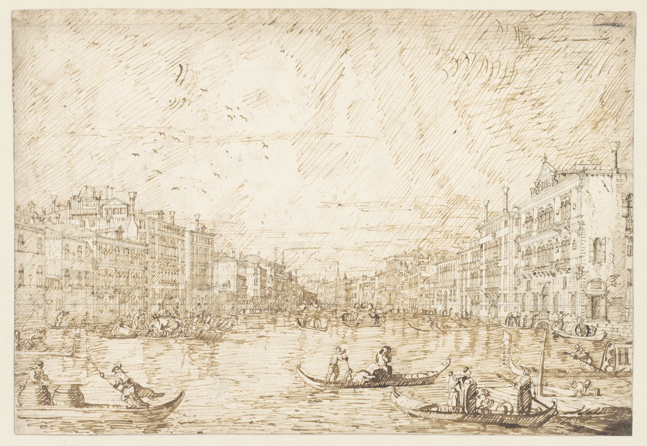 Canal Grande i Venedig af Canaletto