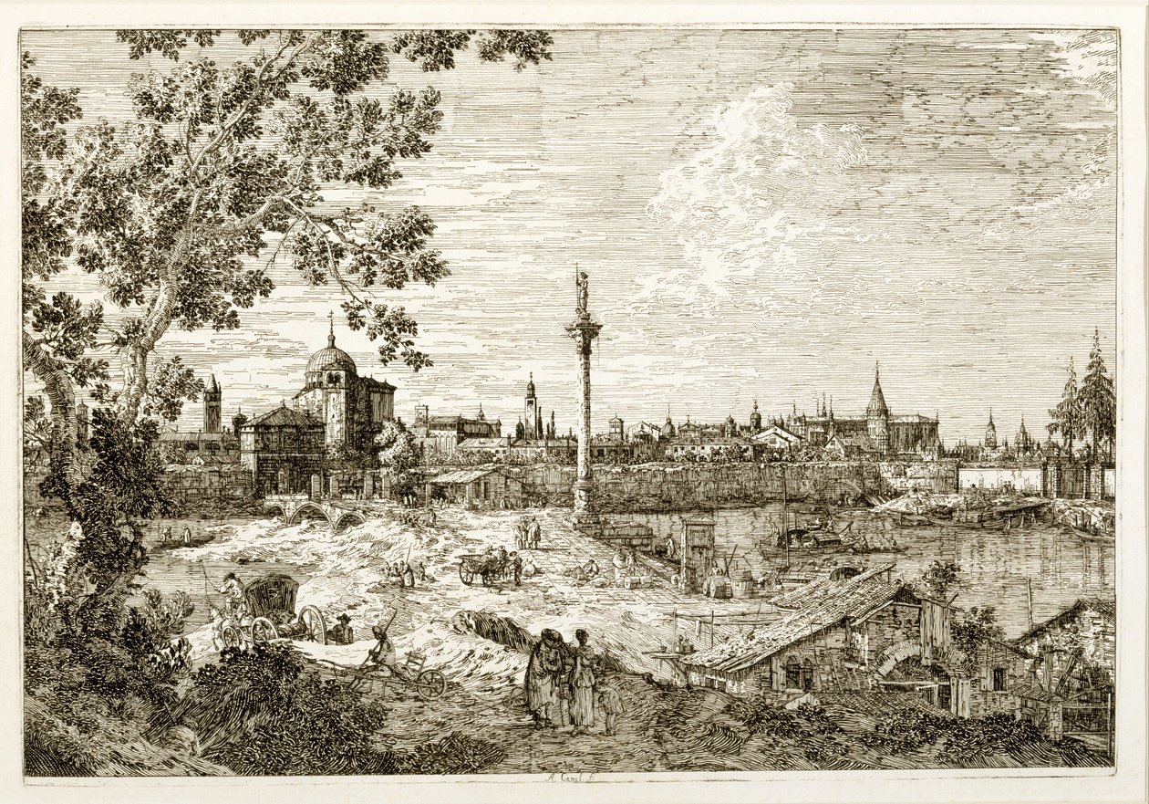 Imaginær udsigt over Padua af Canaletto