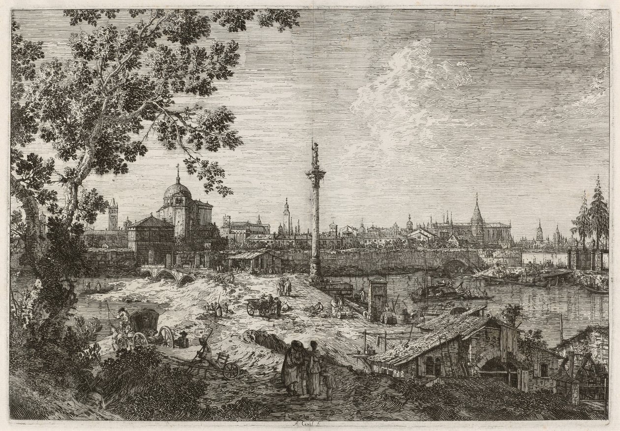 Imaginær udsigt over Padova, ca. 17351746. af Canaletto