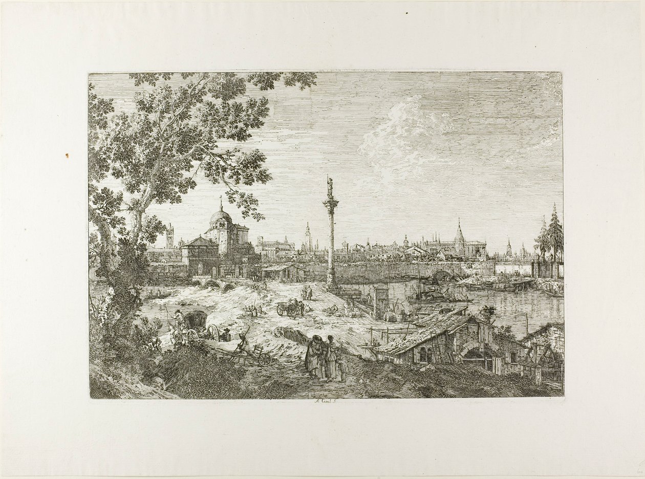 Imaginær udsigt over Padua, fra Vedute af Canaletto