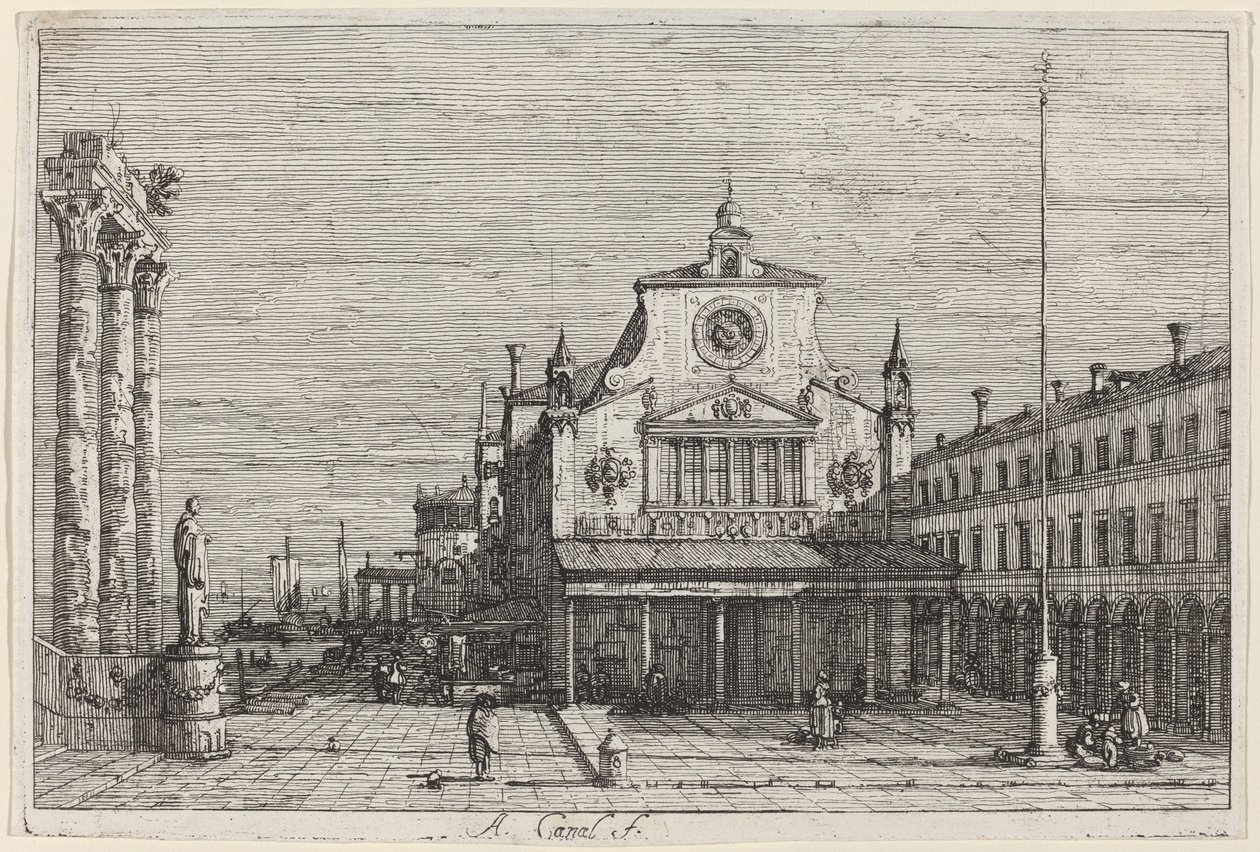 Imaginær udsigt over S. Giacomo di Rialto, ca. 17351746. af Canaletto