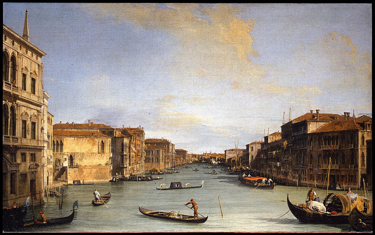 Italiensk:  Veduta del Canal Grande Udsigt over Canal Grande af Canaletto