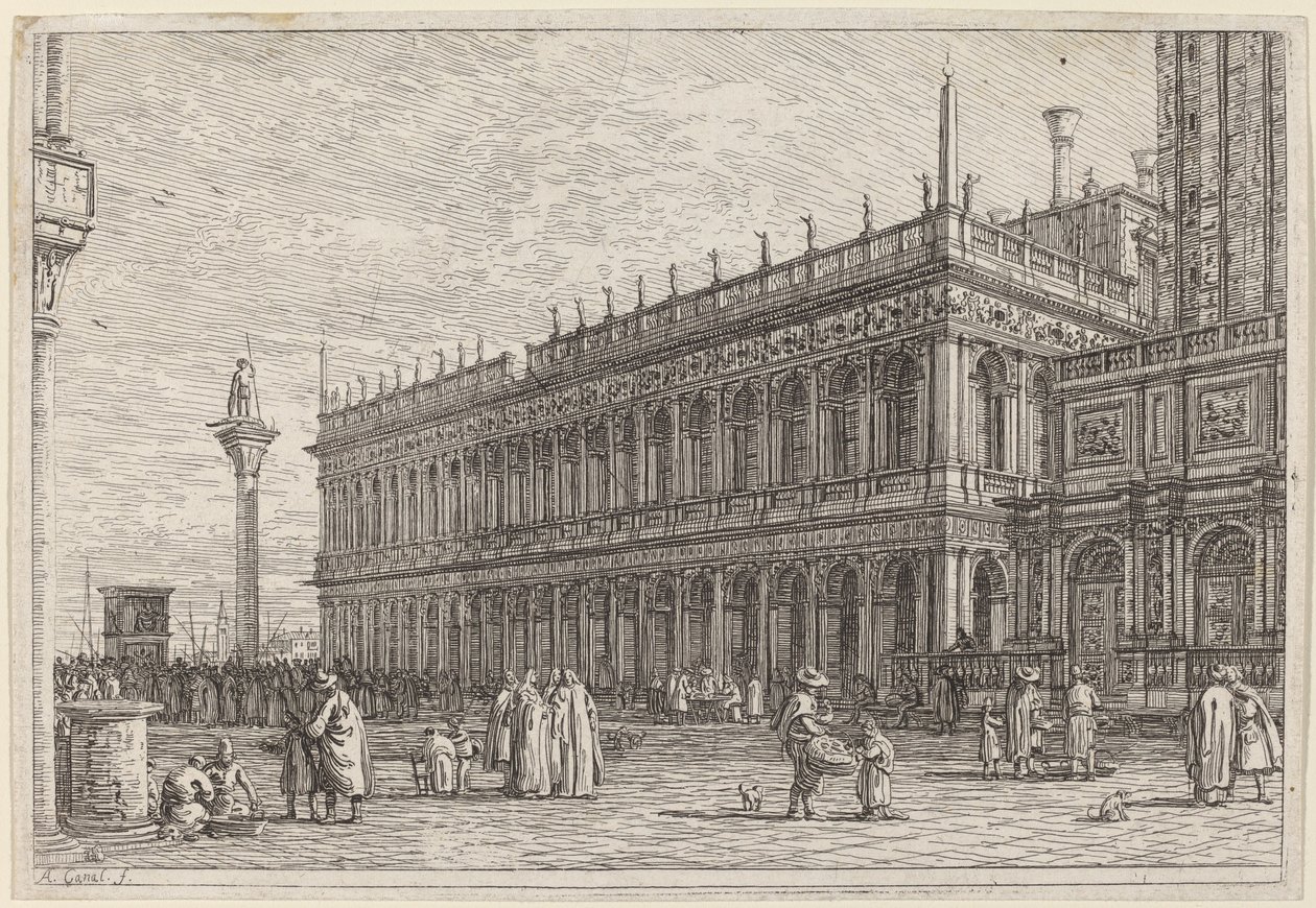 Boghandlen. V., i eller før 1742. af Canaletto