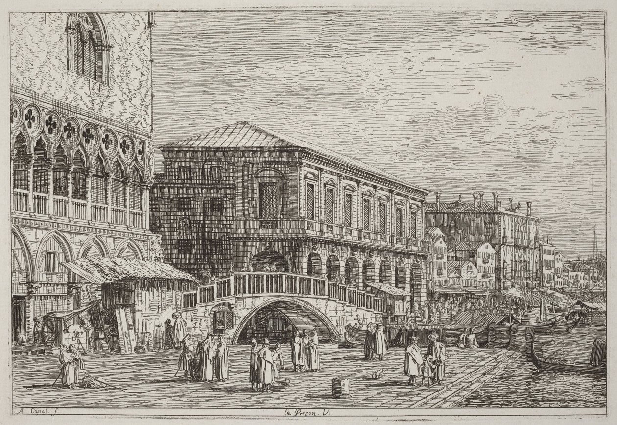 Fængslet. V. [nederst til venstre] af Canaletto