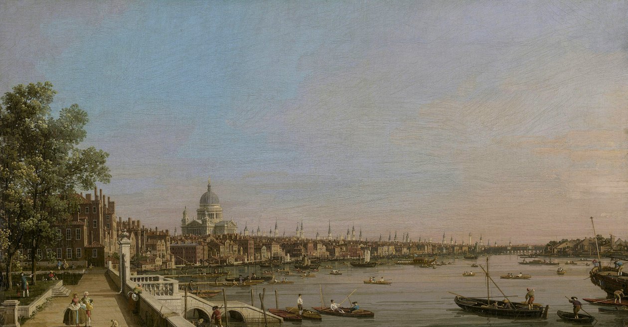 London og Themsen set fra terrassen på Somerset House mod Saint Paul