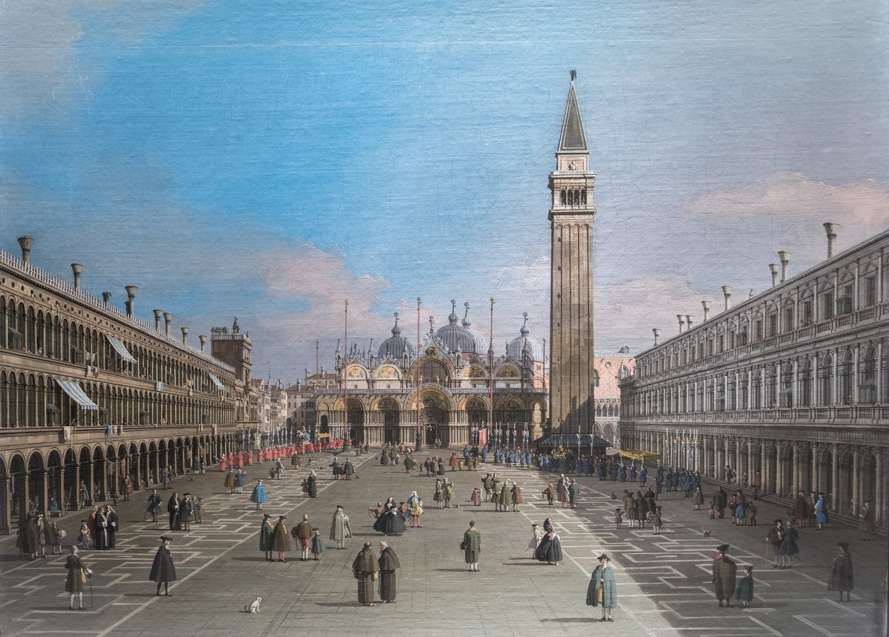 Markuspladsen med basilikaen, Venedig af Canaletto