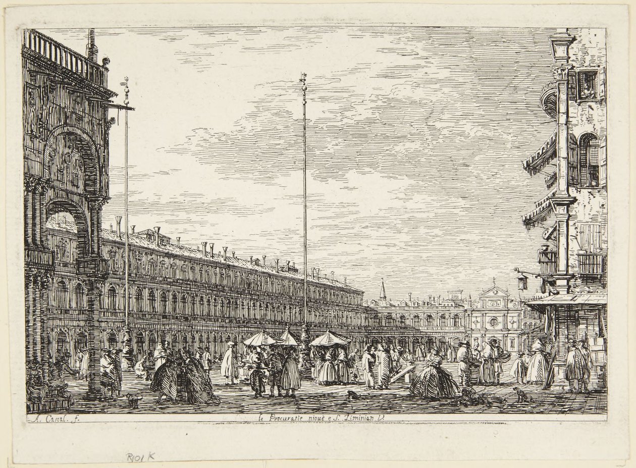 Piazza San Marco med Procuratie Nuove og San Geminiano af Canaletto