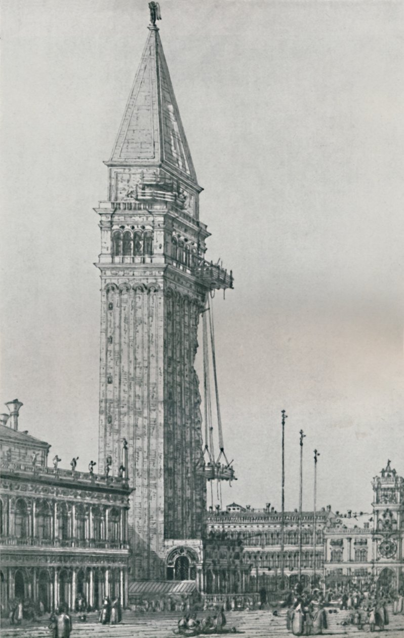 Reparation af Campanile, 1746-1756, 1925. af Giovanni Antonio Canal