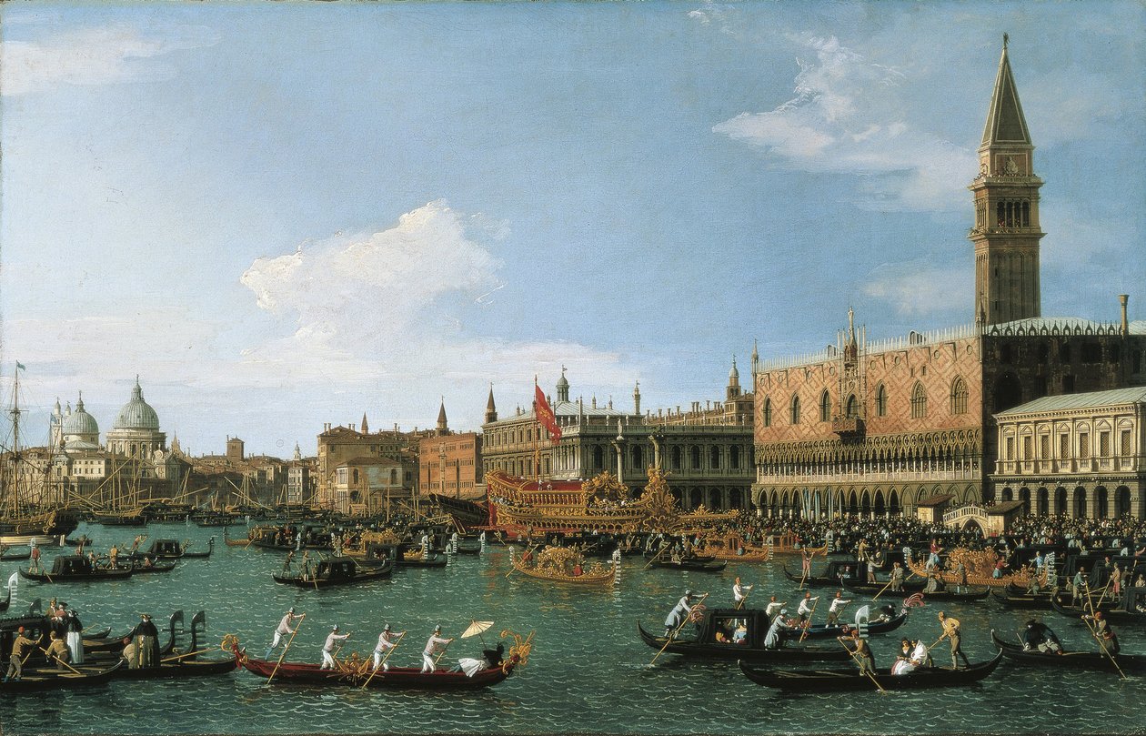 Il Bucintoros tilbagevenden på Kristi Himmelfartsdag, 1745-1750 af Giovanni Antonio Canal